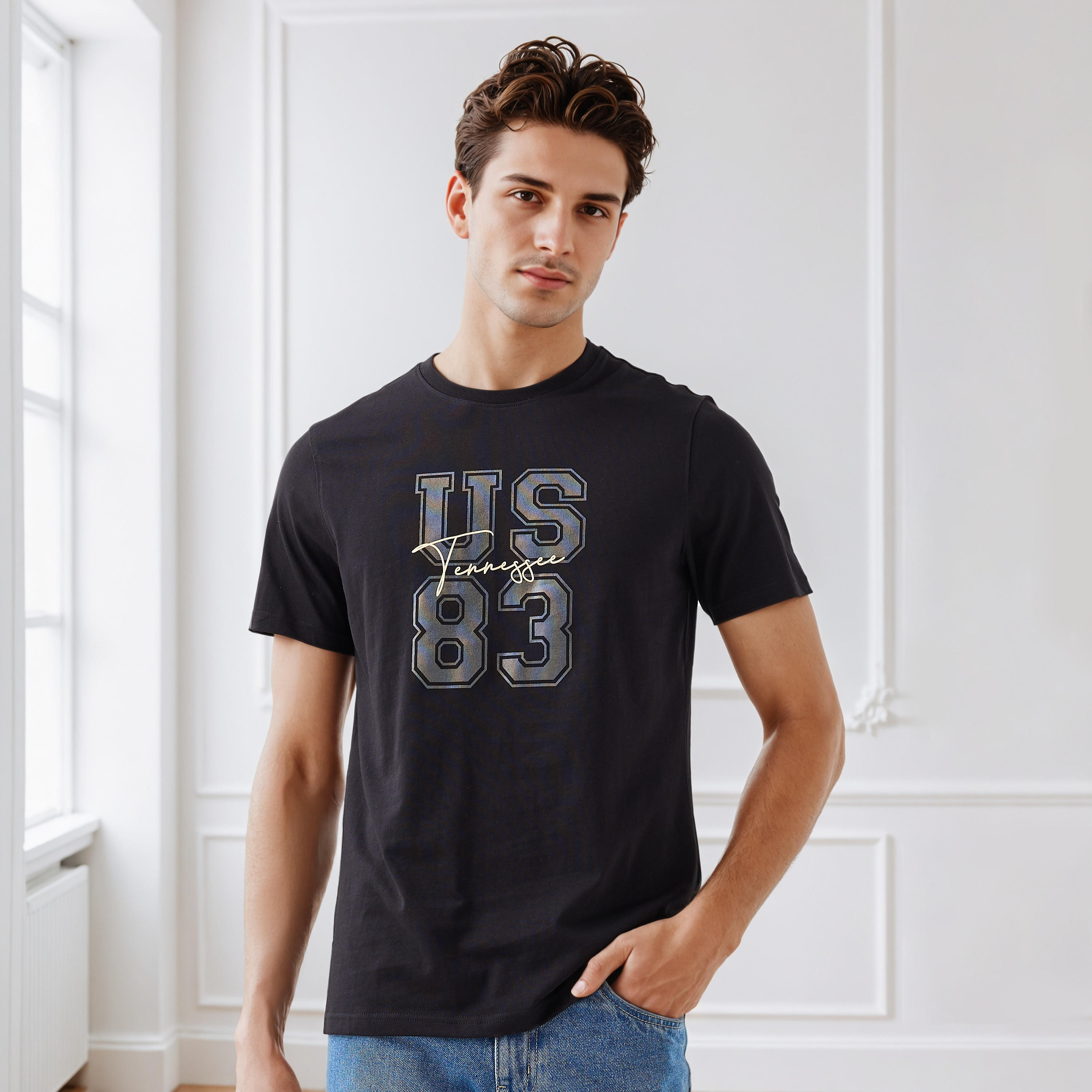 Men's Slim Fit Crew Neck Short Sleeve Varsity Print T-shirt-men-clothing-tshirtsandpolos-tshirts-image-1