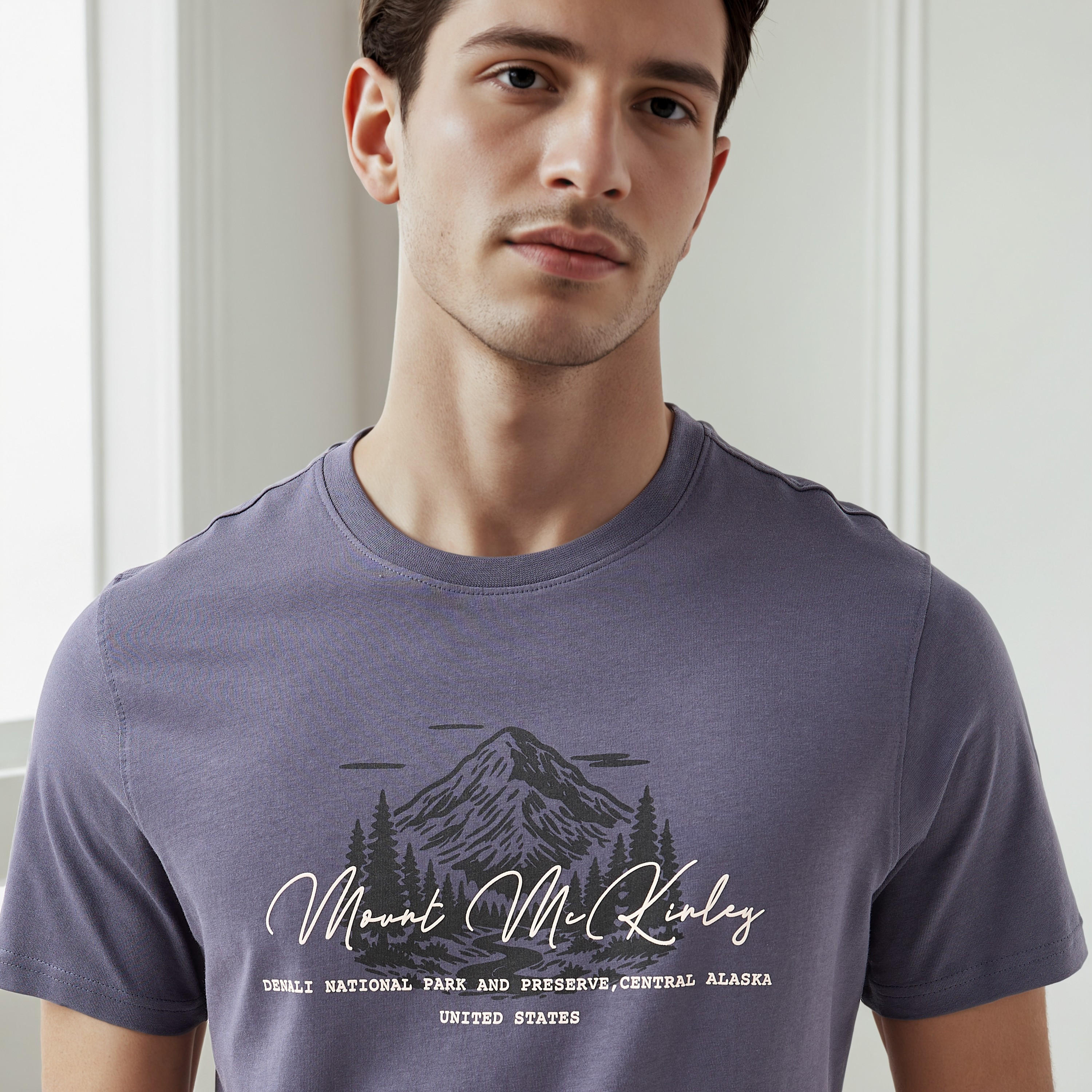 Men Slim Fit Crew Neck Short Sleeves Sketch Print T-shirt-men-clothing-tshirtsandpolos-tshirts-image-4