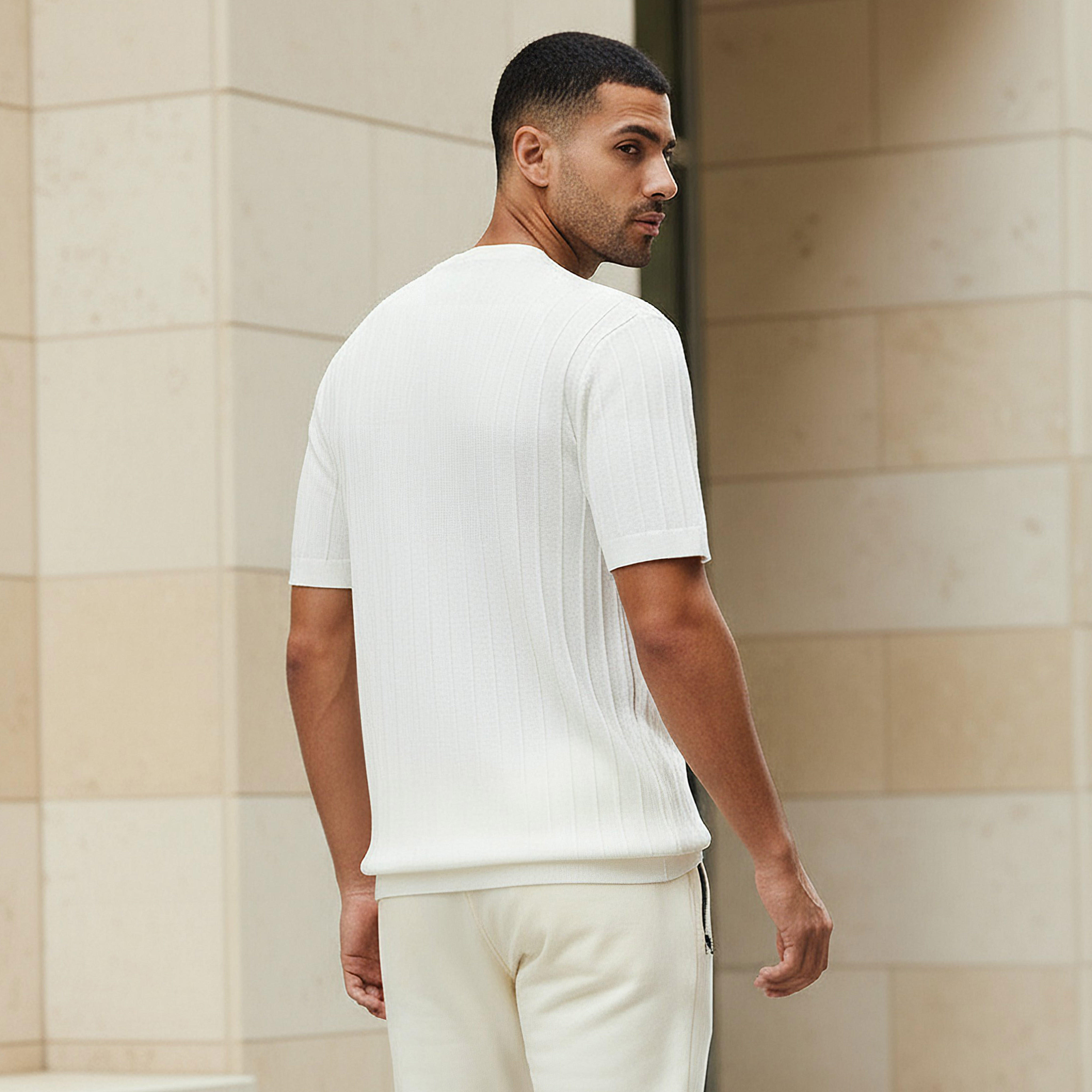 Men Regular Fit Crew Neck Short Sleeve Knit Textured T-shirt-men-clothing-tshirtsandpolos-tshirts-image-3
