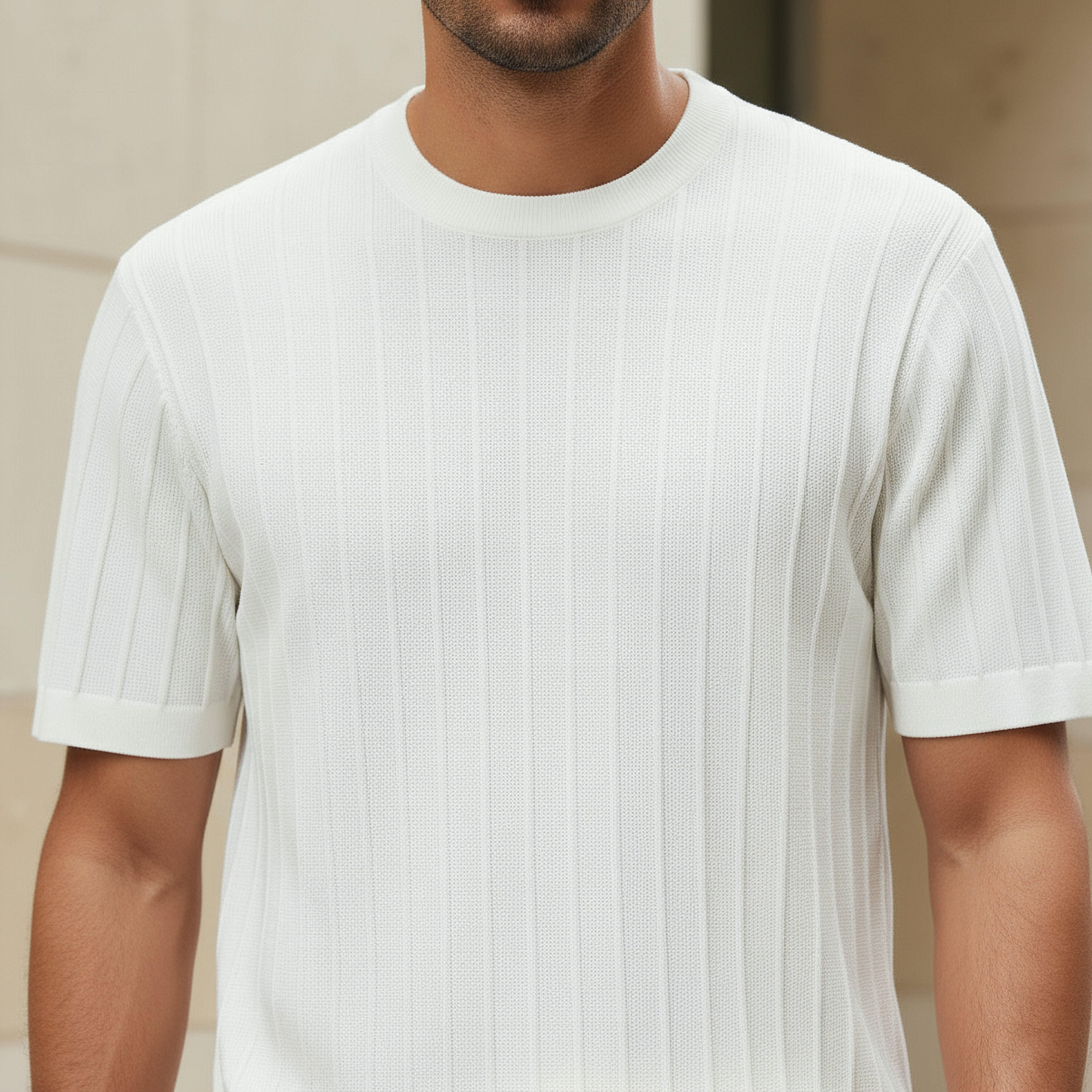 Men Regular Fit Crew Neck Short Sleeve Knit Textured T-shirt-men-clothing-tshirtsandpolos-tshirts-image-4