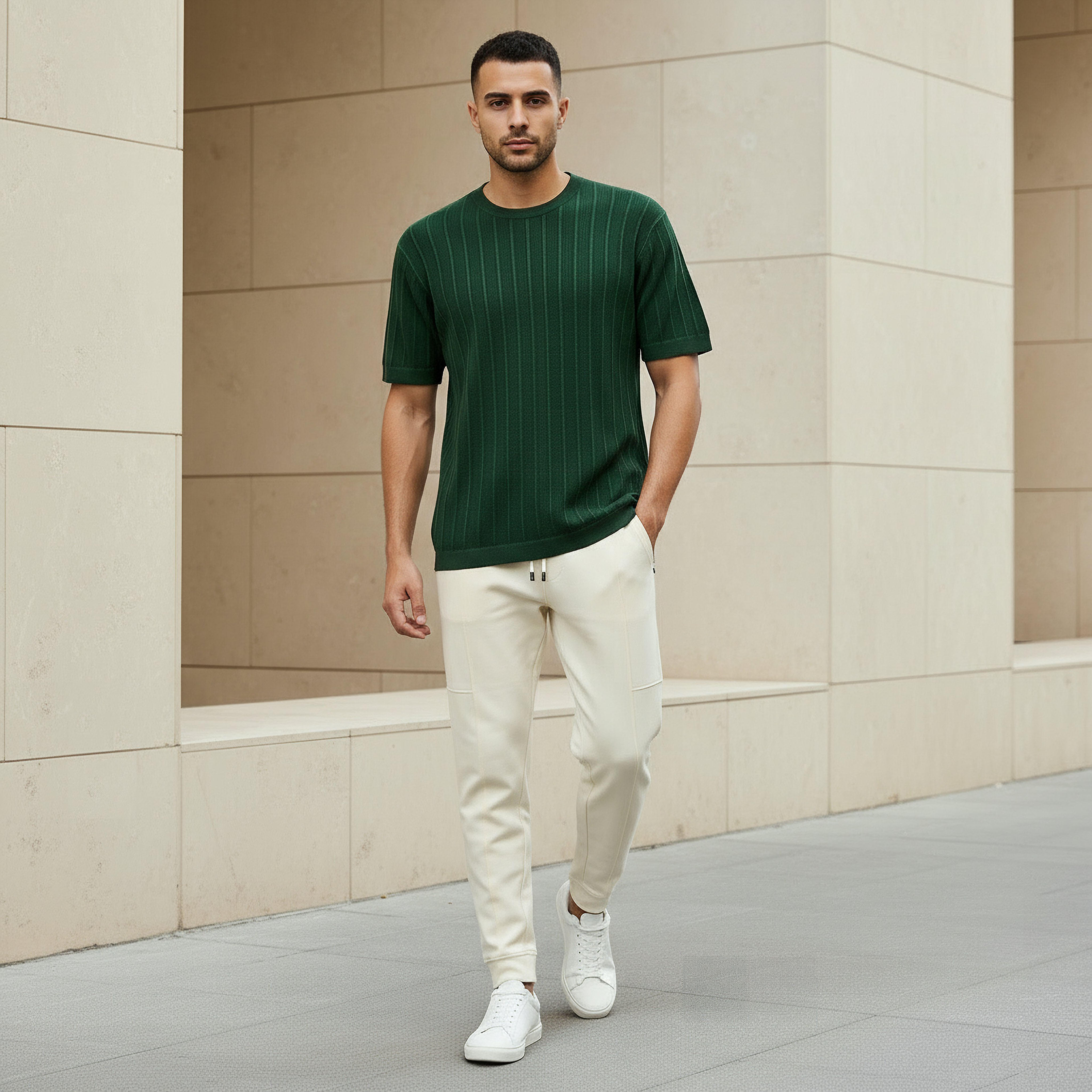Men Regular Fit Crew Neck Short Sleeve Knit Textured T-shirt-men-clothing-tshirtsandpolos-tshirts-image-5