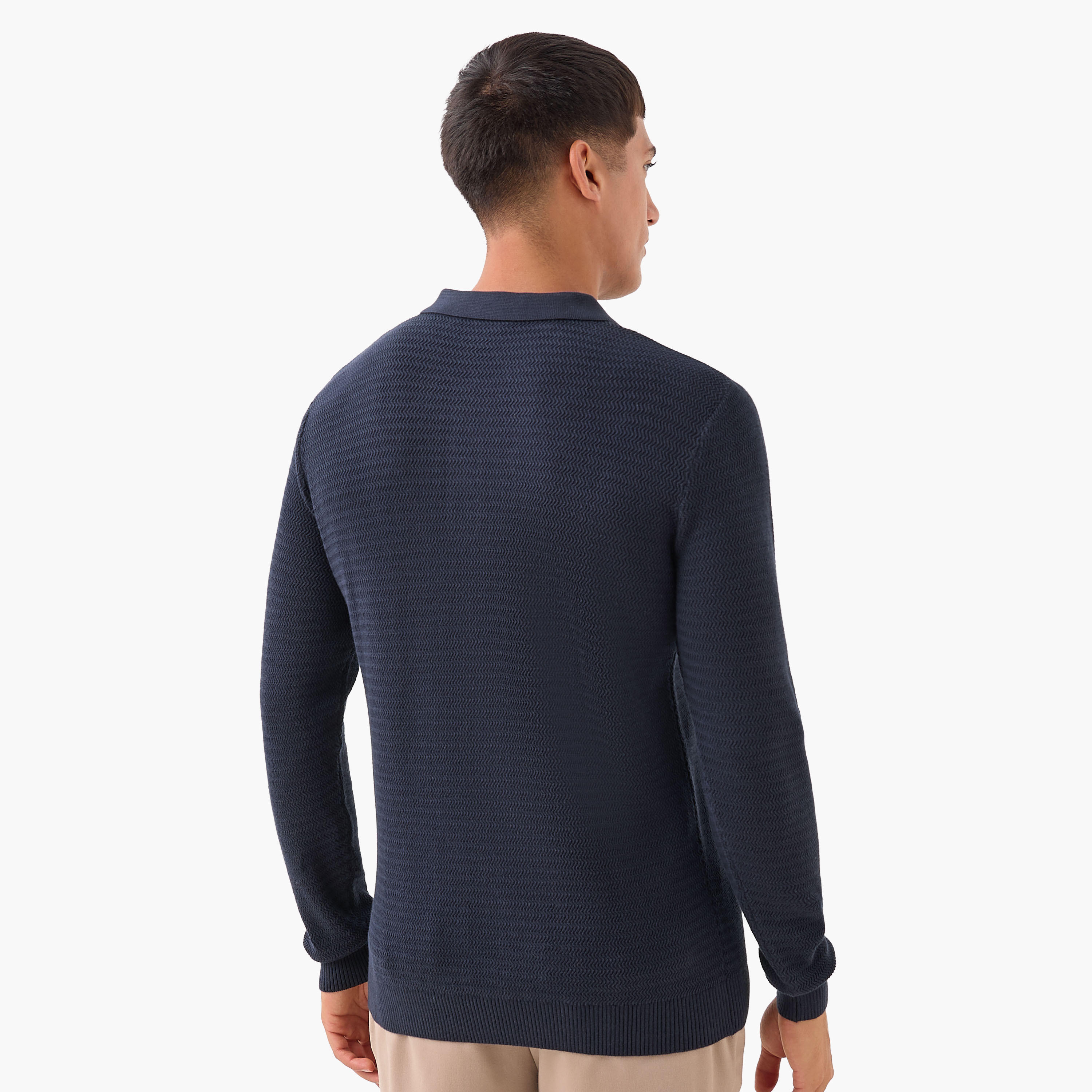 Men Long Sleeves Knit Textured Polo T-shirt-men-clothing-tshirtsandpolos-polos-image-3