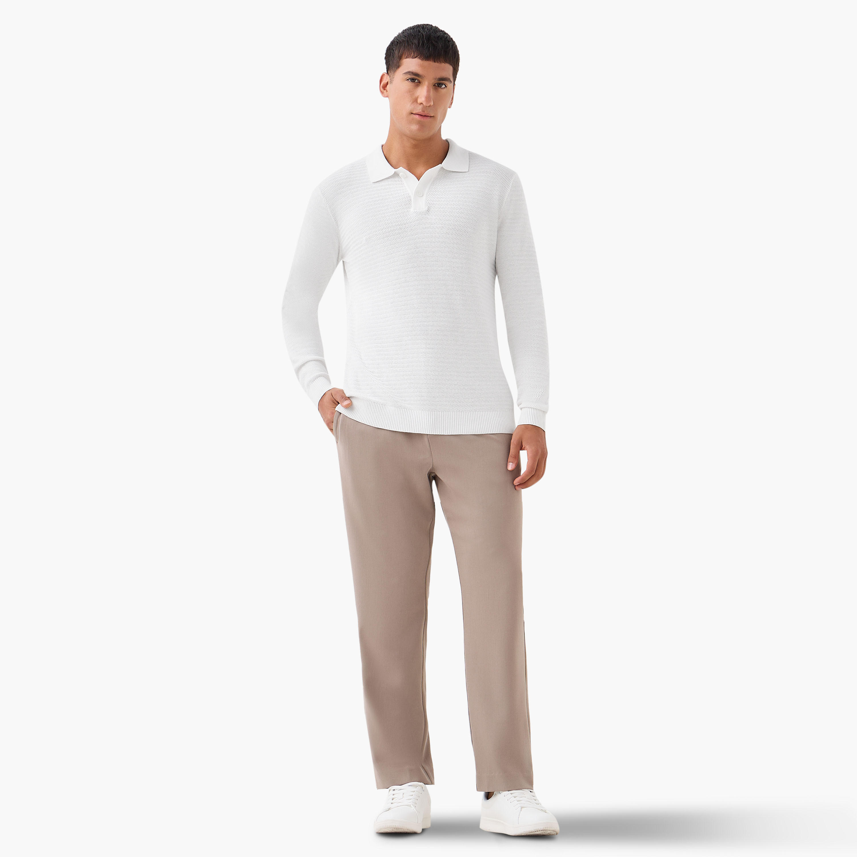 Men Long Sleeves Knit Textured Polo T-shirt-men-clothing-tshirtsandpolos-polos-image-5