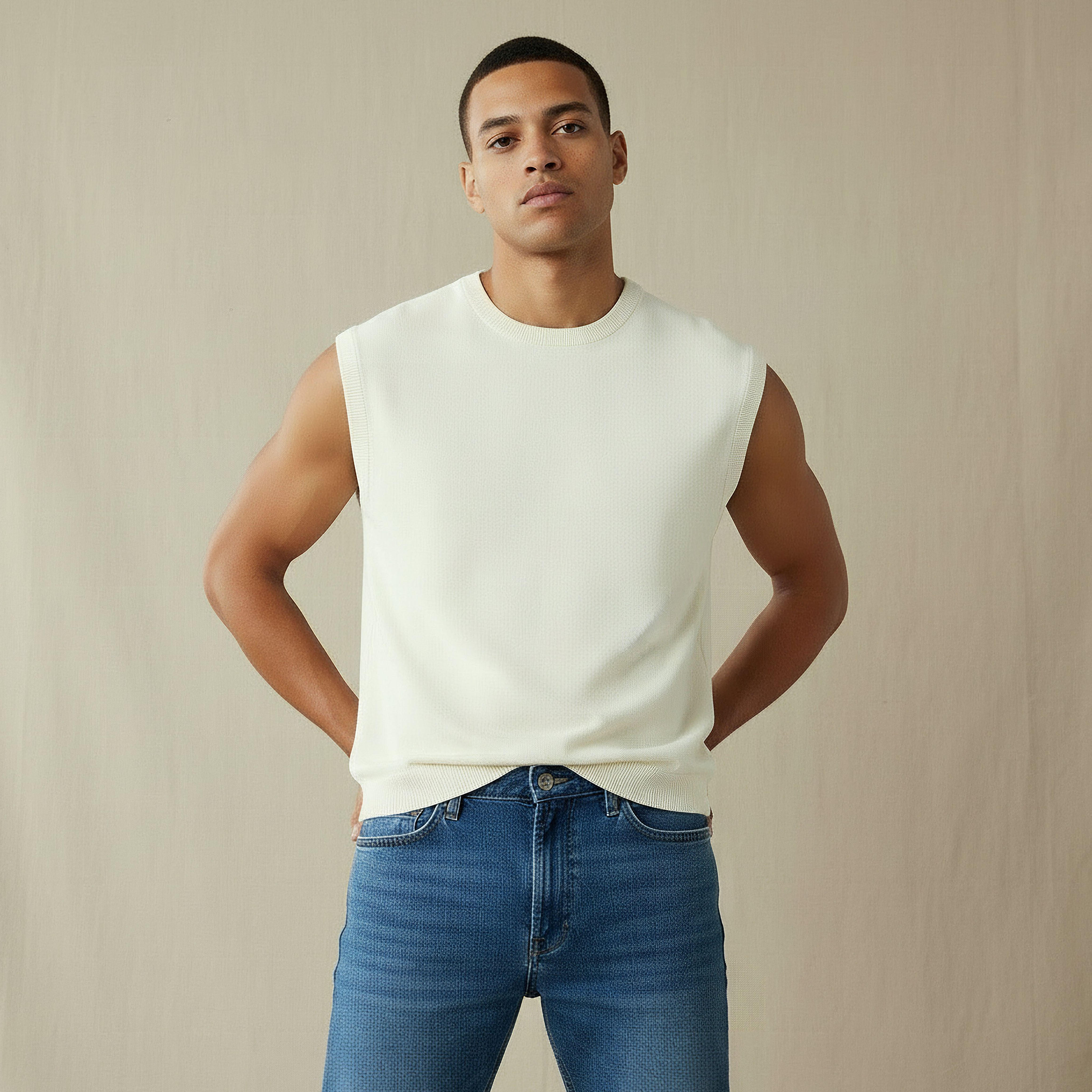 كنزة دون أكمام بياقة ضيقة للرجال-men-clothing-sweatersandpullovers-image-1