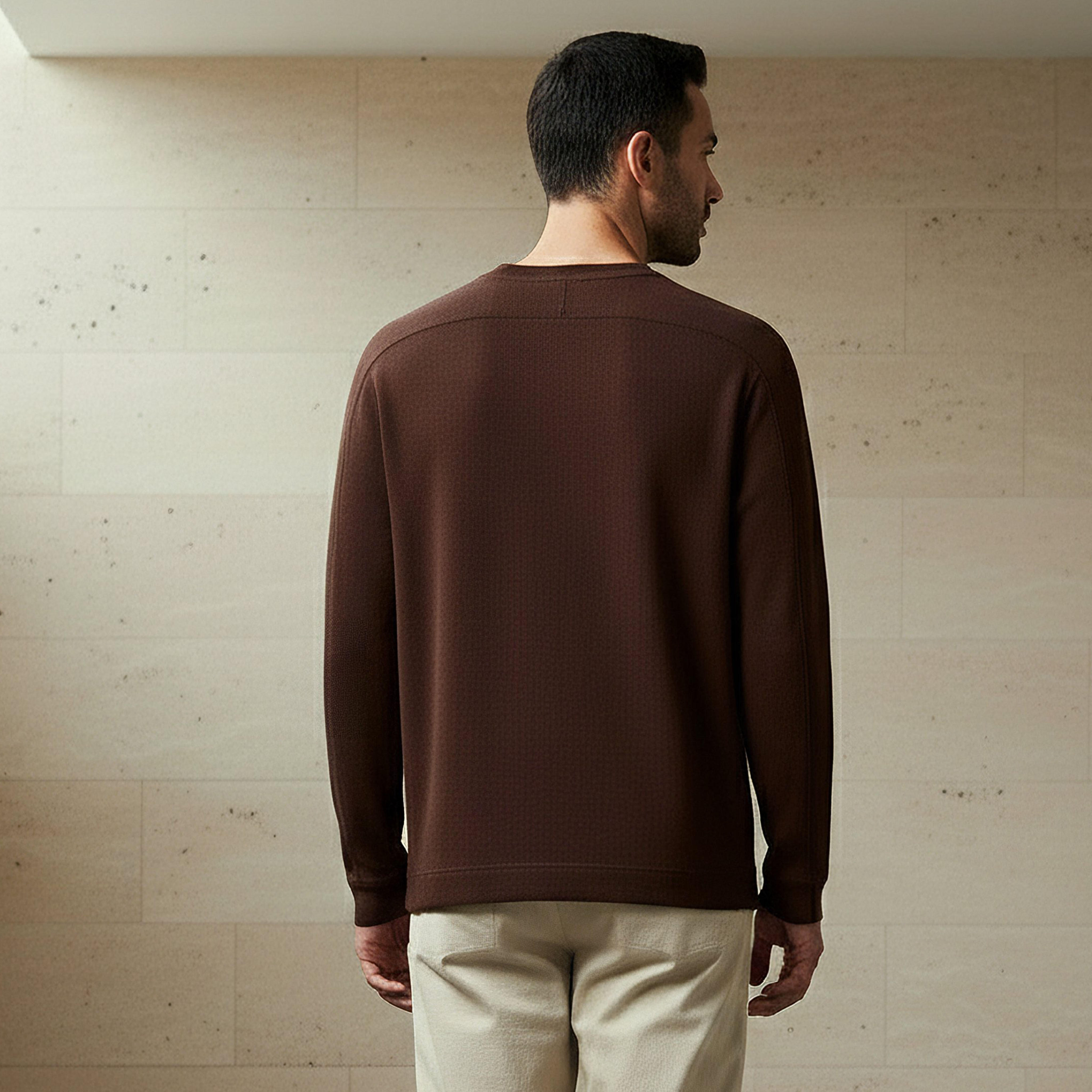Men Regular Fit Crew Neck Long Sleeve Textured T-shirt-men-clothing-tshirtsandpolos-tshirts-image-3