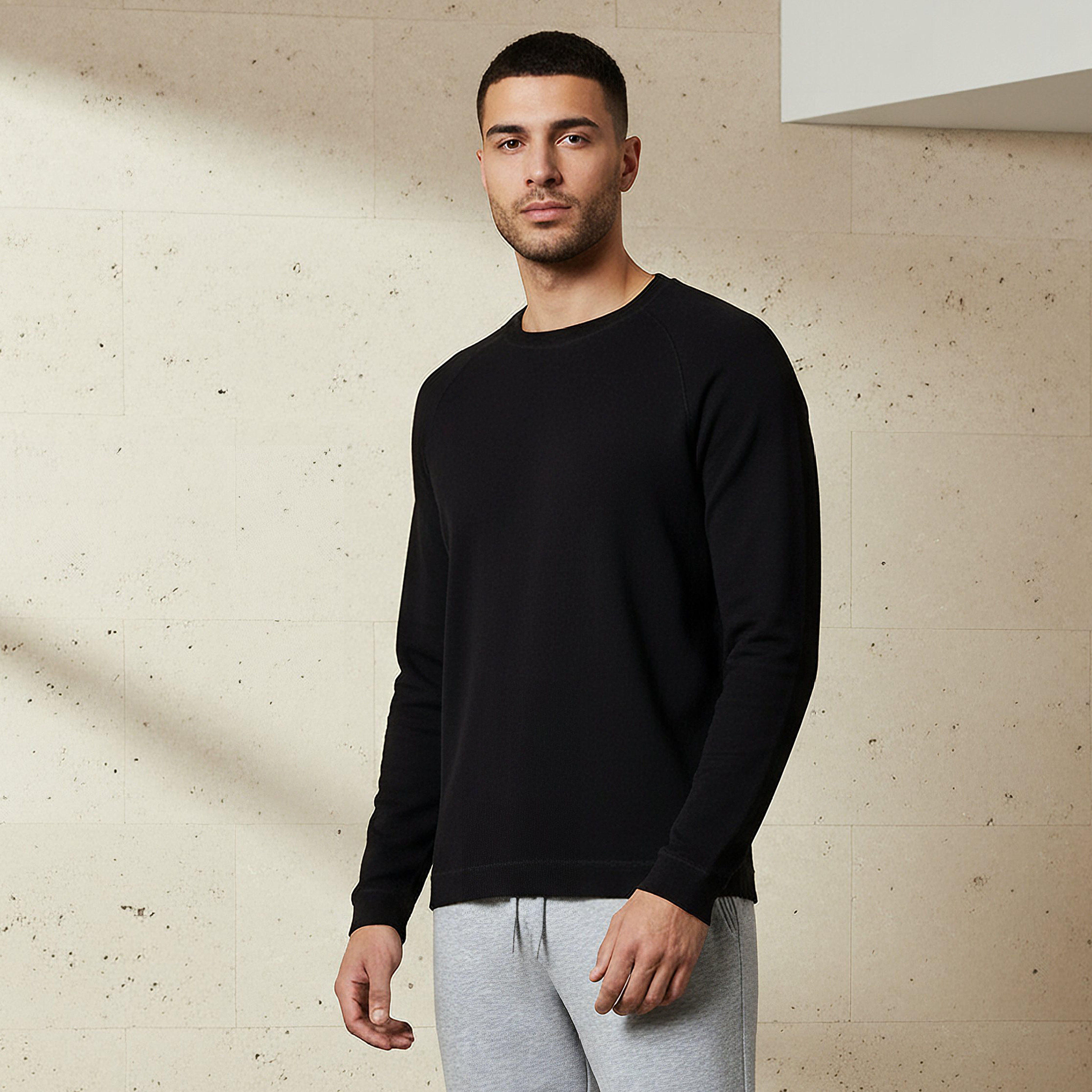 Men Regular Fit Crew Neck Long Sleeve Textured T-shirt-men-clothing-tshirtsandpolos-tshirts-image-1