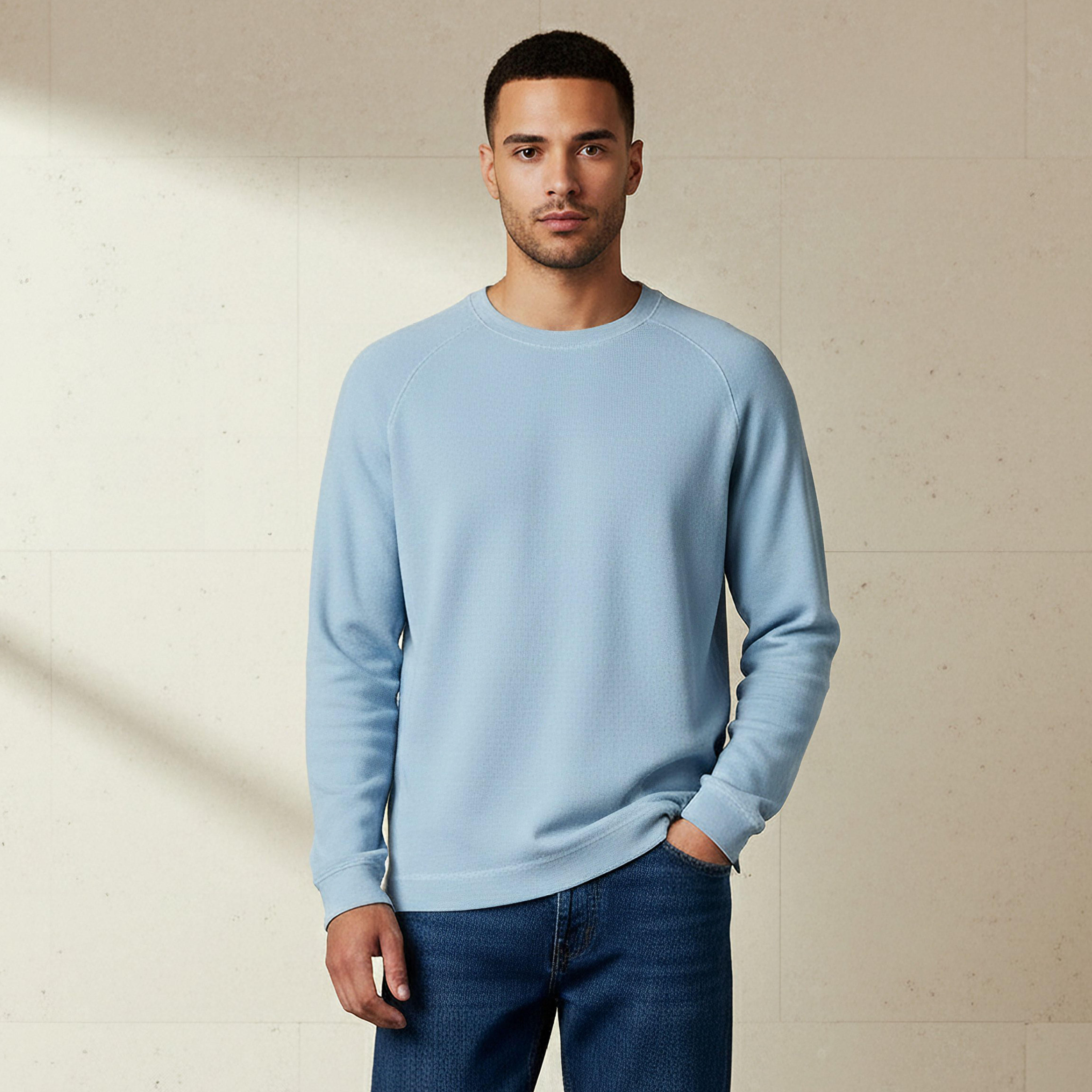 Men Regular Fit Crew Neck Long Sleeve Textured T-shirt-men-clothing-tshirtsandpolos-tshirts-image-1
