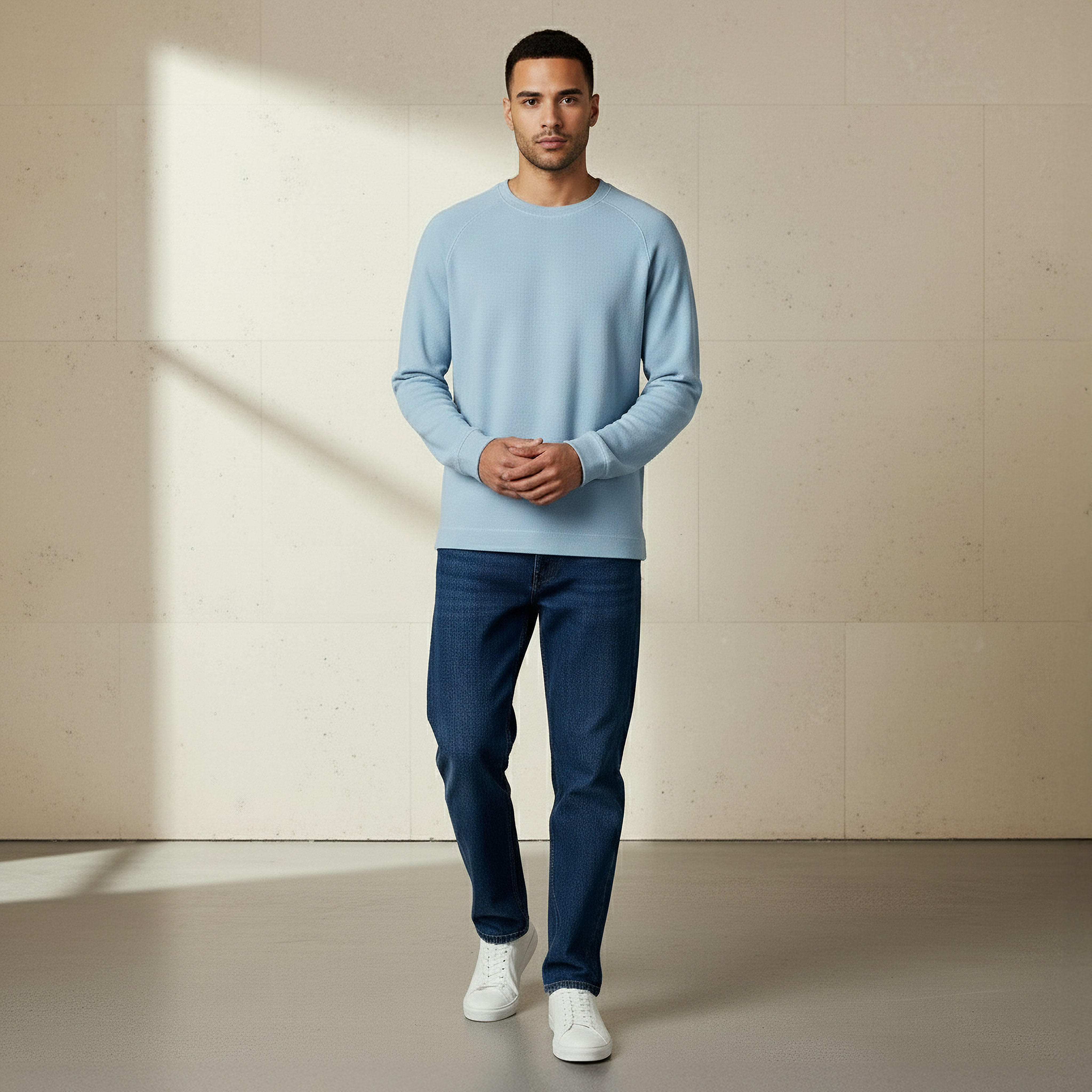 Men Regular Fit Crew Neck Long Sleeve Textured T-shirt-men-clothing-tshirtsandpolos-tshirts-image-5