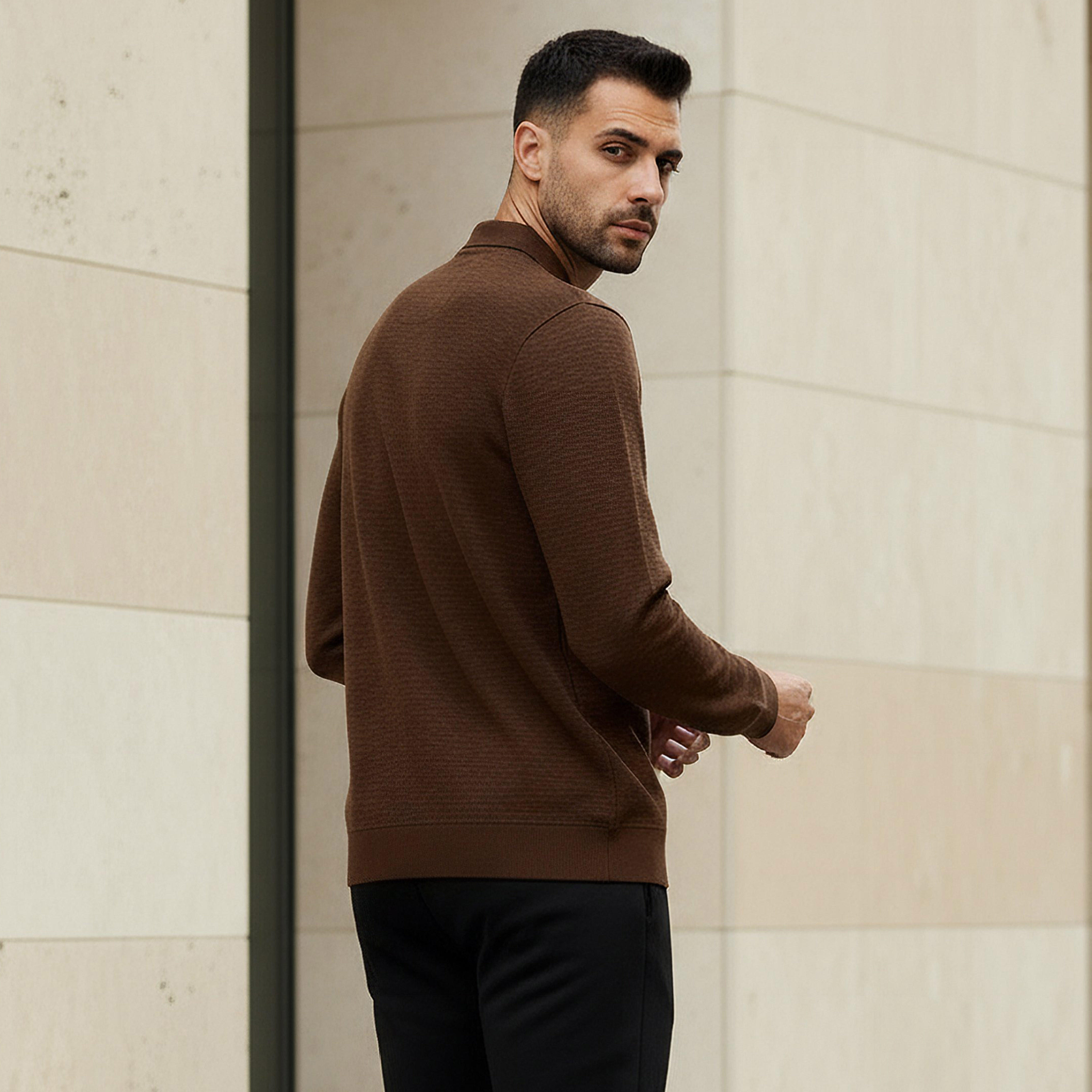 Men Long Sleeves Textured Polo T-shirt-men-clothing-tshirtsandpolos-polos-image-3