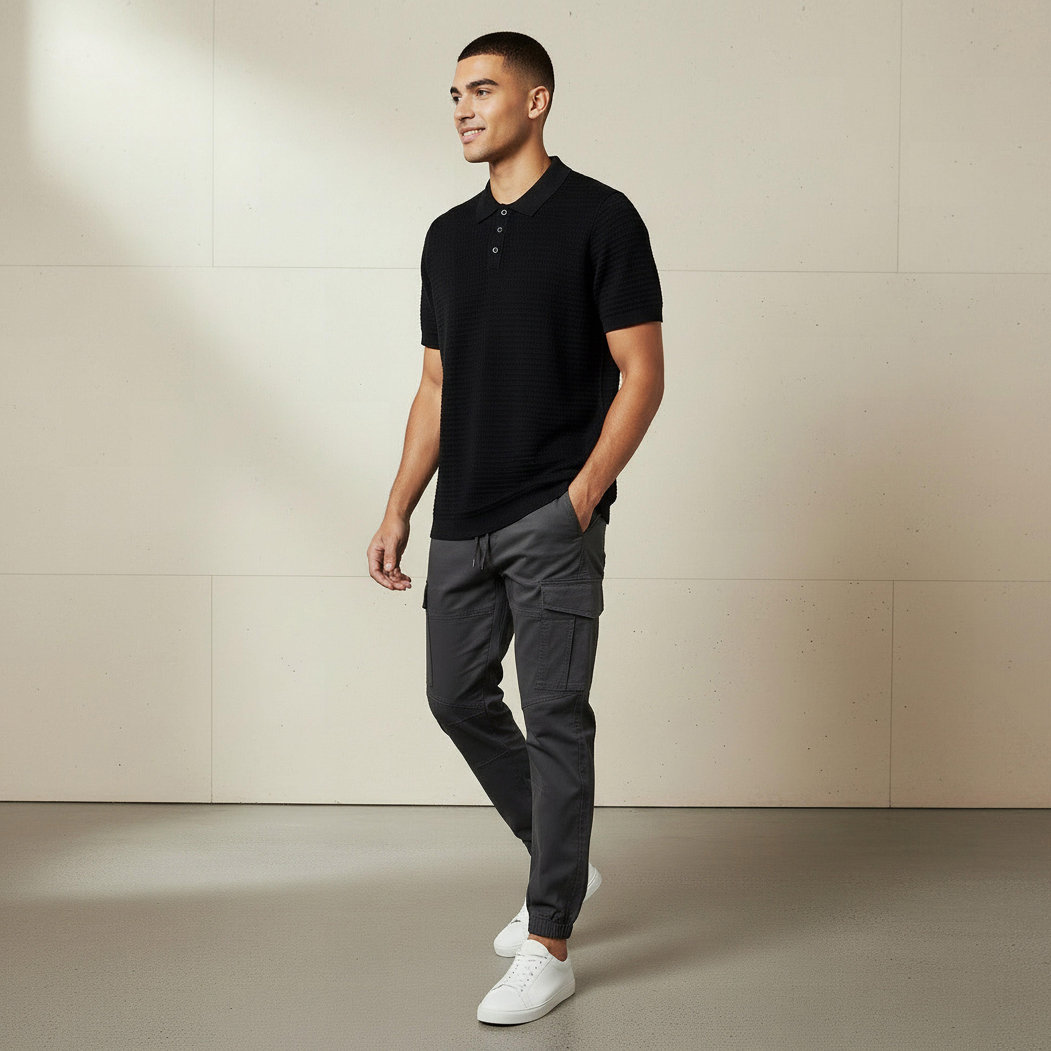Men Short Sleeves Textured Polo T-shirt-men-clothing-tshirtsandpolos-polos-image-2