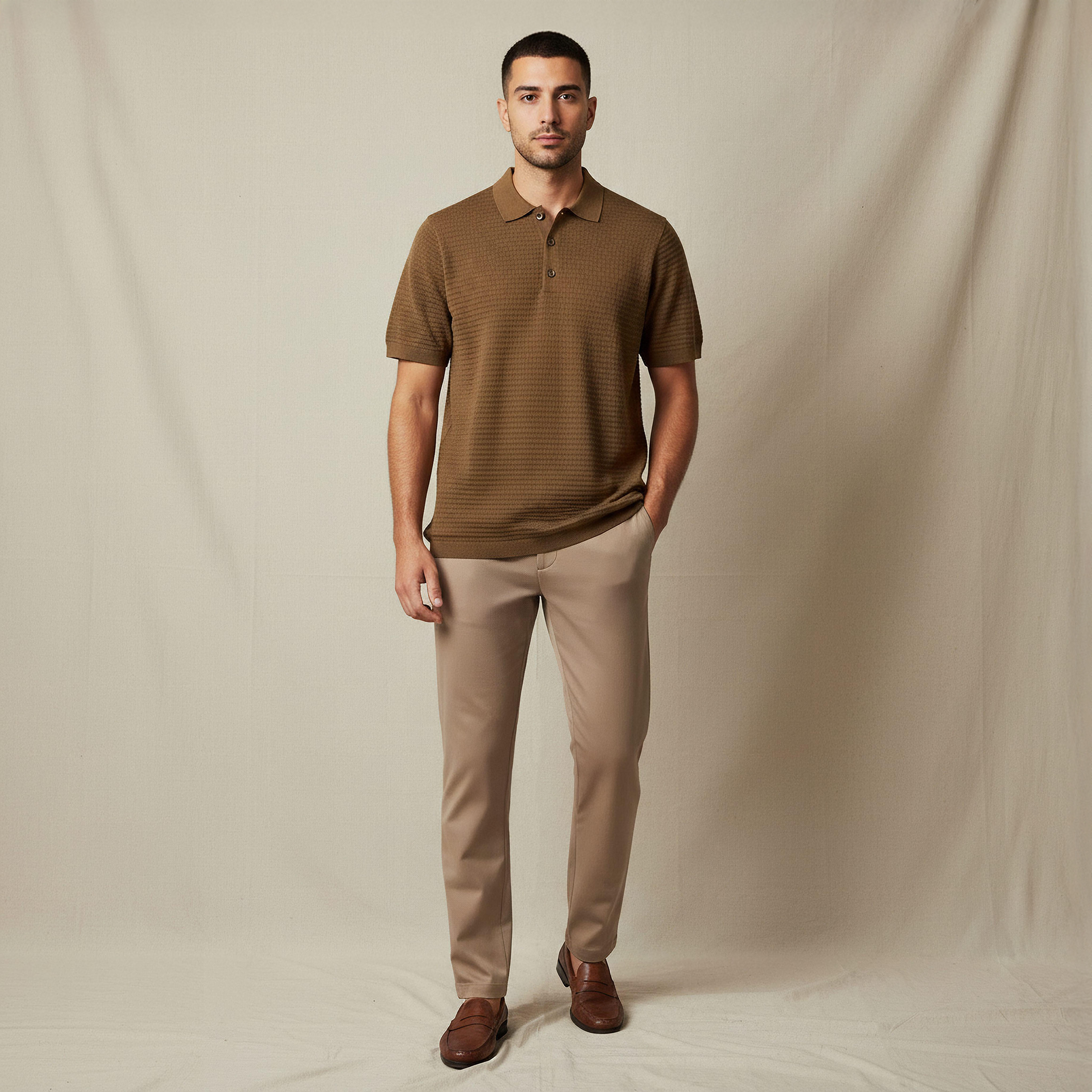 Men Short Sleeves Textured Polo T-shirt-men-clothing-tshirtsandpolos-polos-image-2