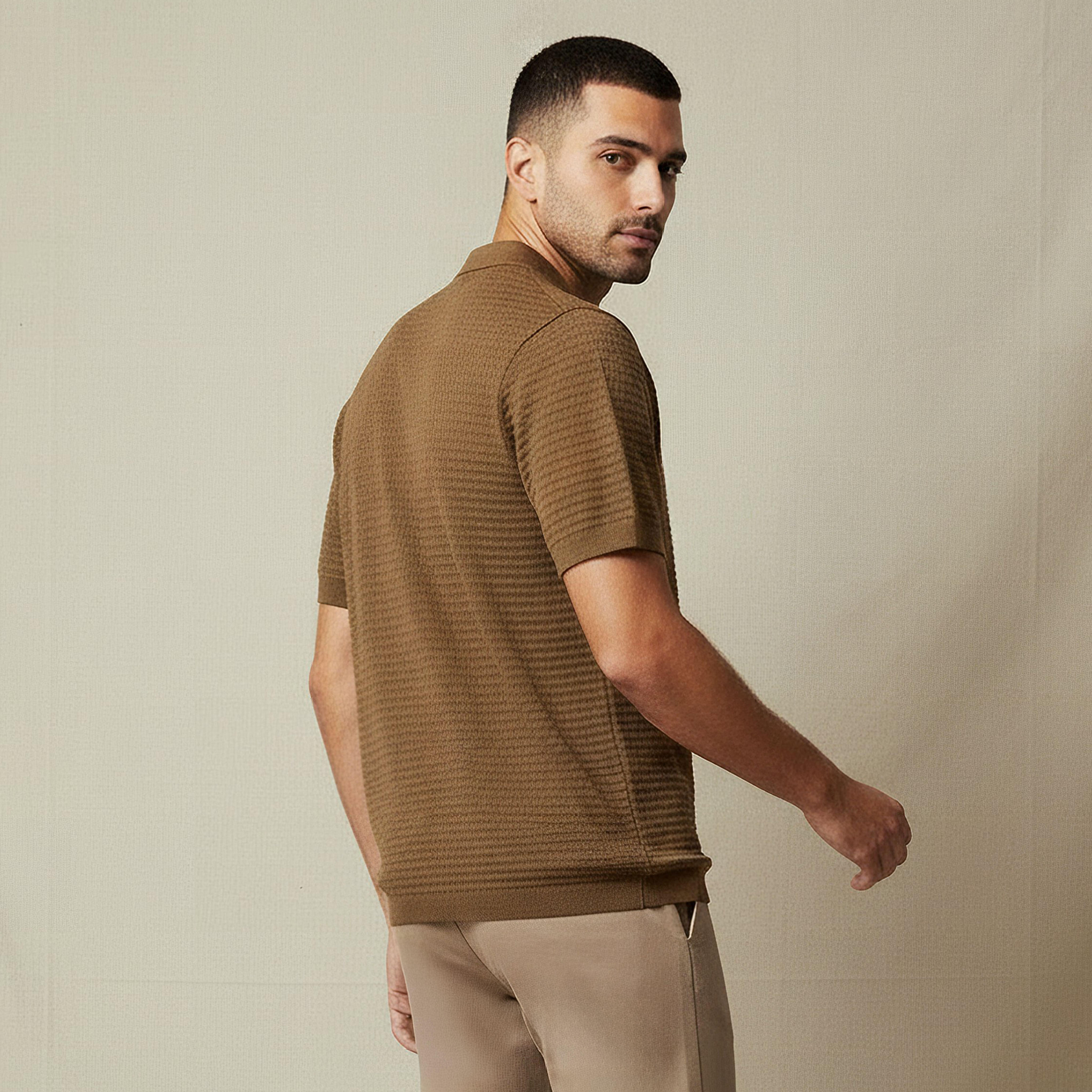 Men Short Sleeves Textured Polo T-shirt-men-clothing-tshirtsandpolos-polos-image-3