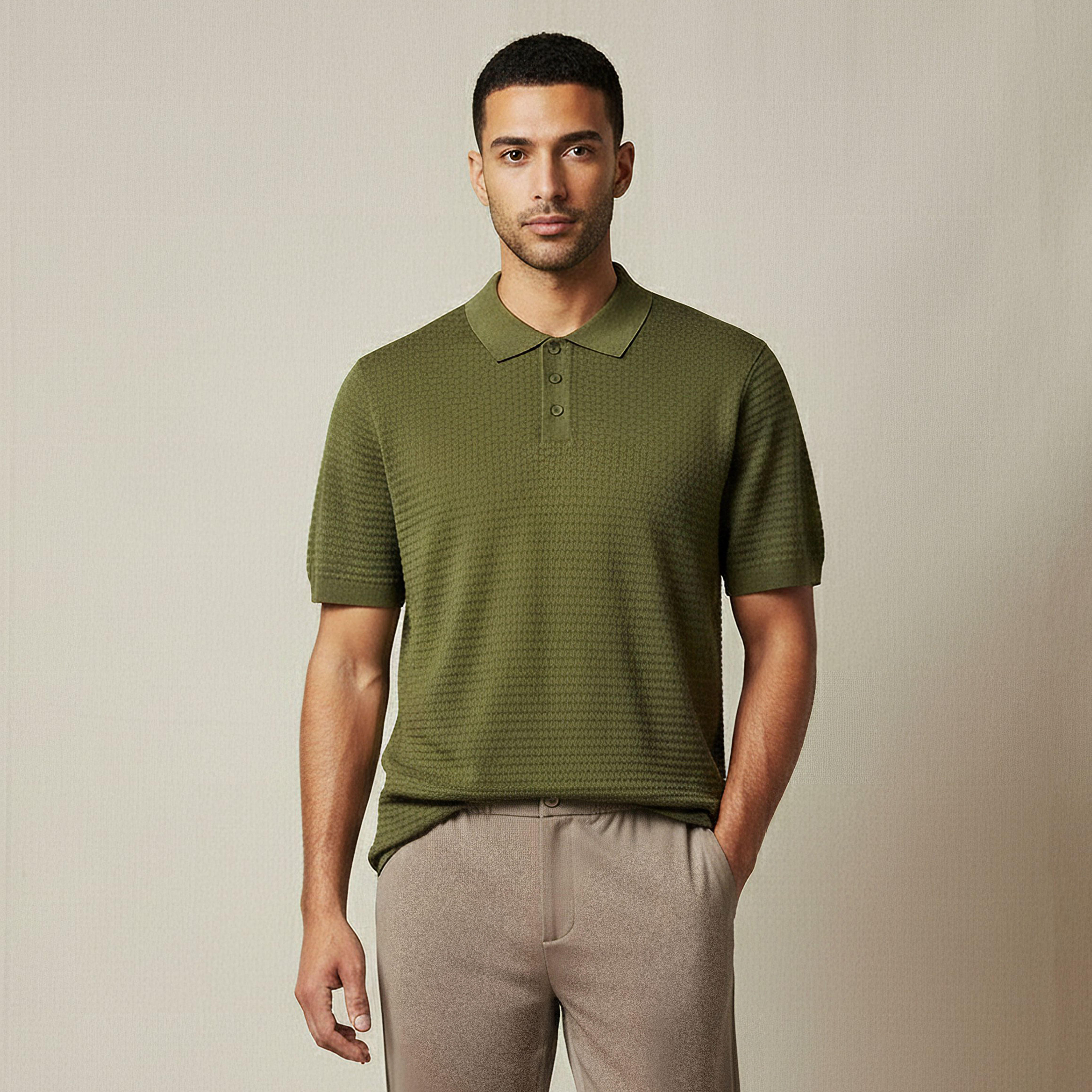 Men Short Sleeves Textured Polo T-shirt-men-clothing-tshirtsandpolos-polos-image-1