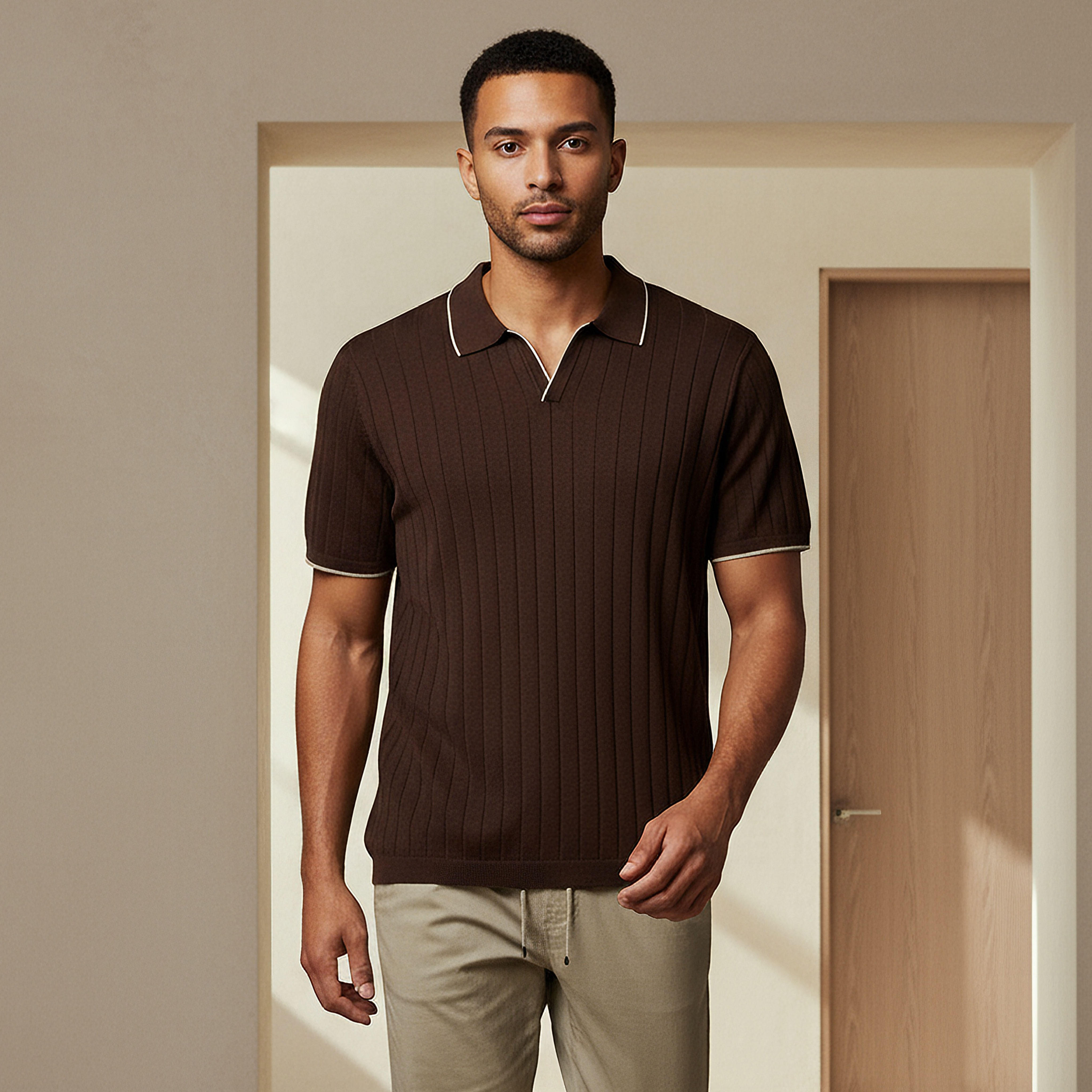 Men Short Sleeves Ribbed Polo T-shirt-men-clothing-tshirtsandpolos-polos-image-1