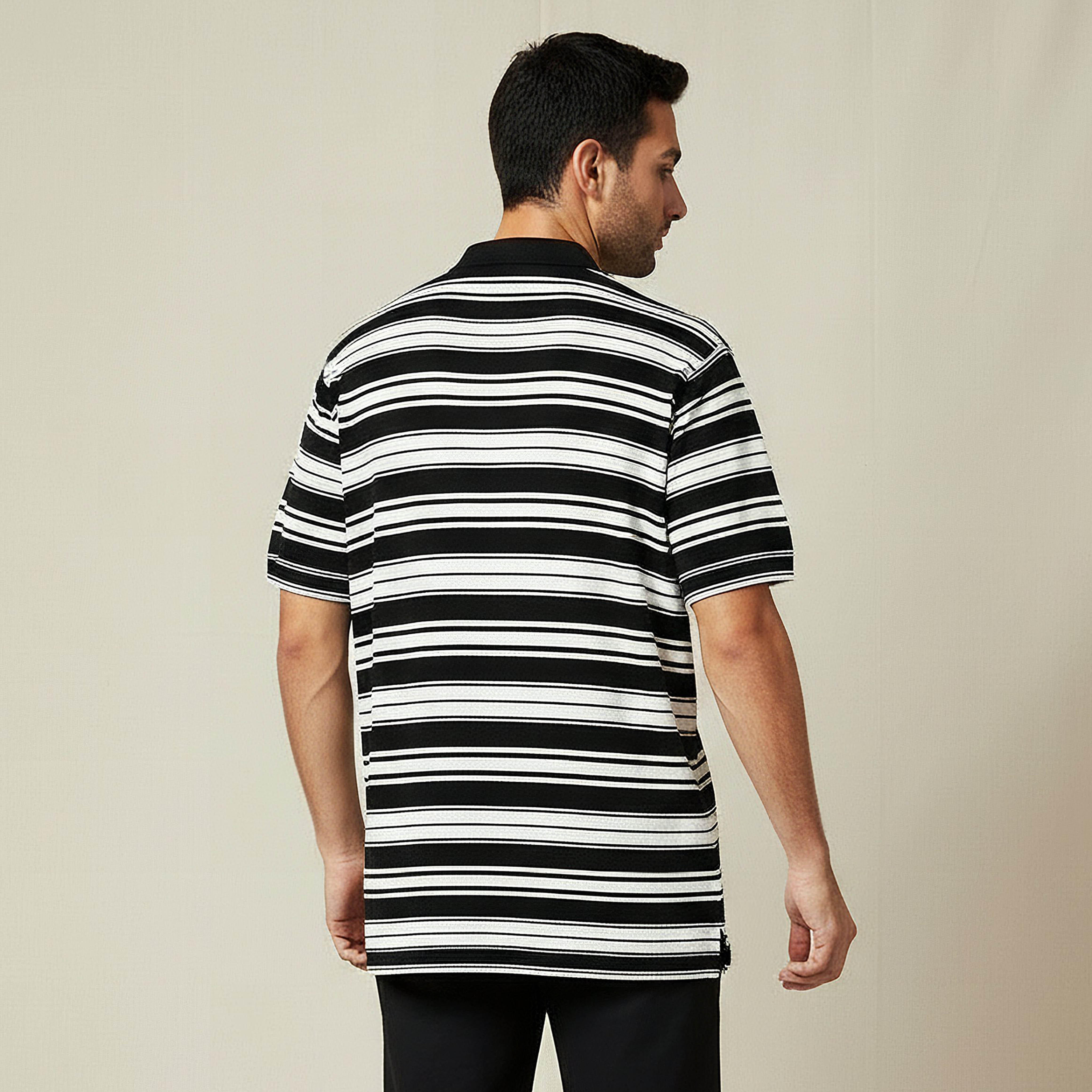 Men Short Sleeves Striped Knitted Polo T-shirt-men-clothing-tshirtsandpolos-polos-image-3