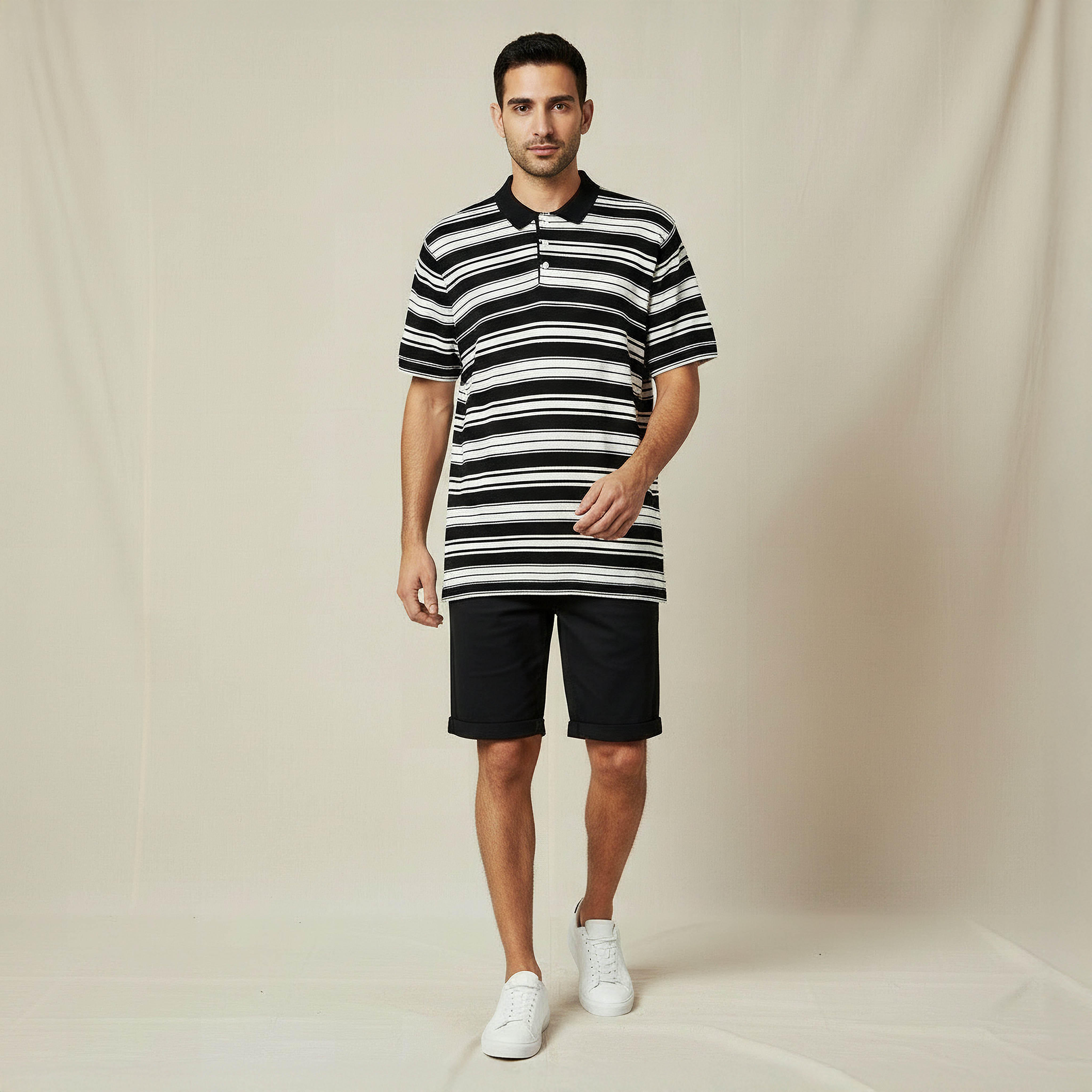 Men Short Sleeves Striped Knitted Polo T-shirt-men-clothing-tshirtsandpolos-polos-image-5