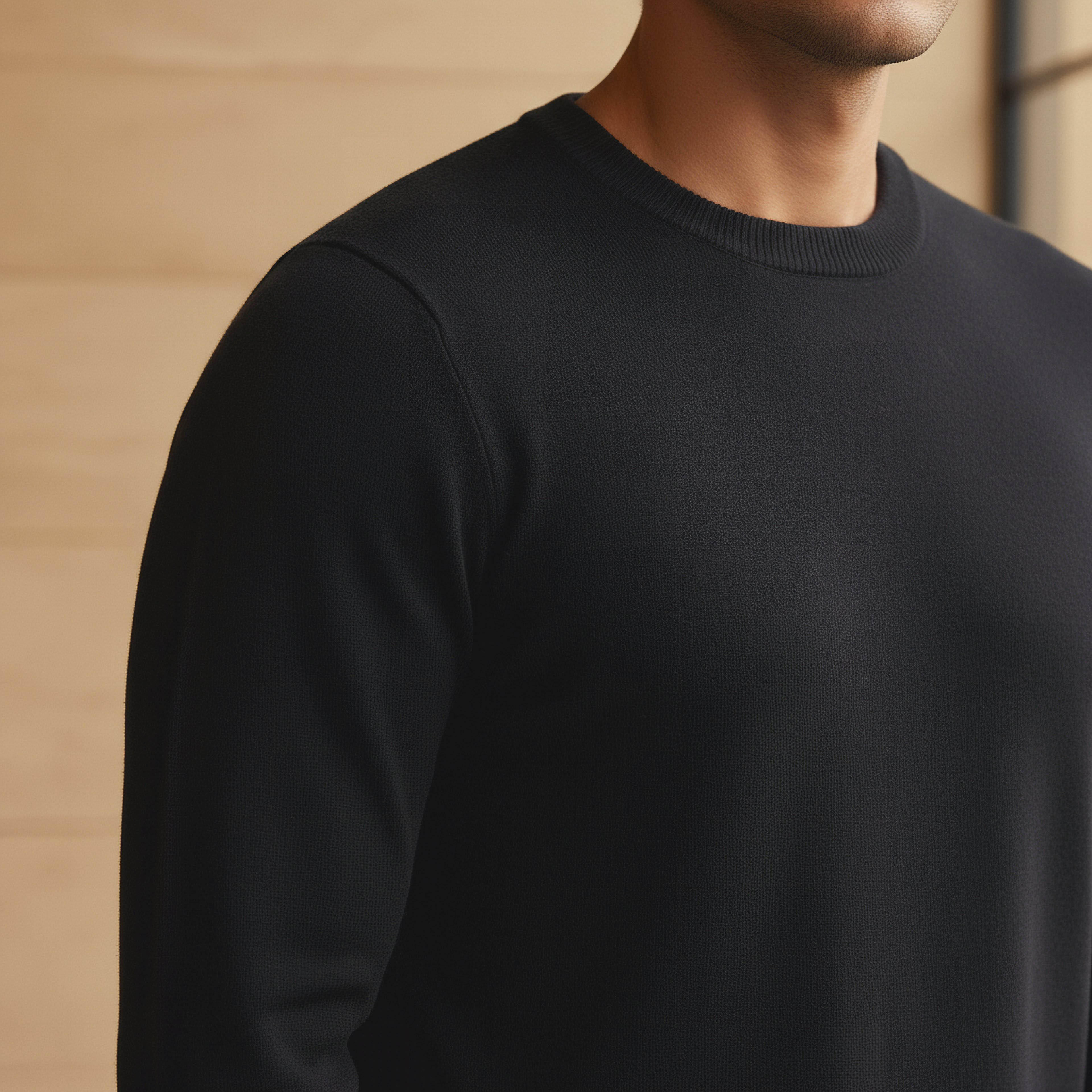 كنزة بارزة الملمس بياقة ضيقة للرجال-men-clothing-sweatersandpullovers-image-2