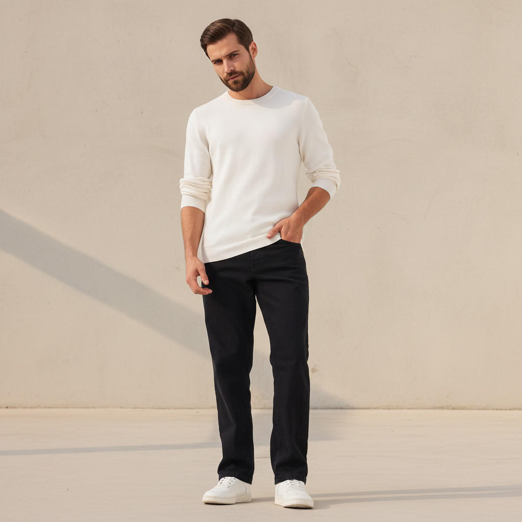 كنزة بارزة الملمس بياقة ضيقة للرجال-men-clothing-sweatersandpullovers-image-2