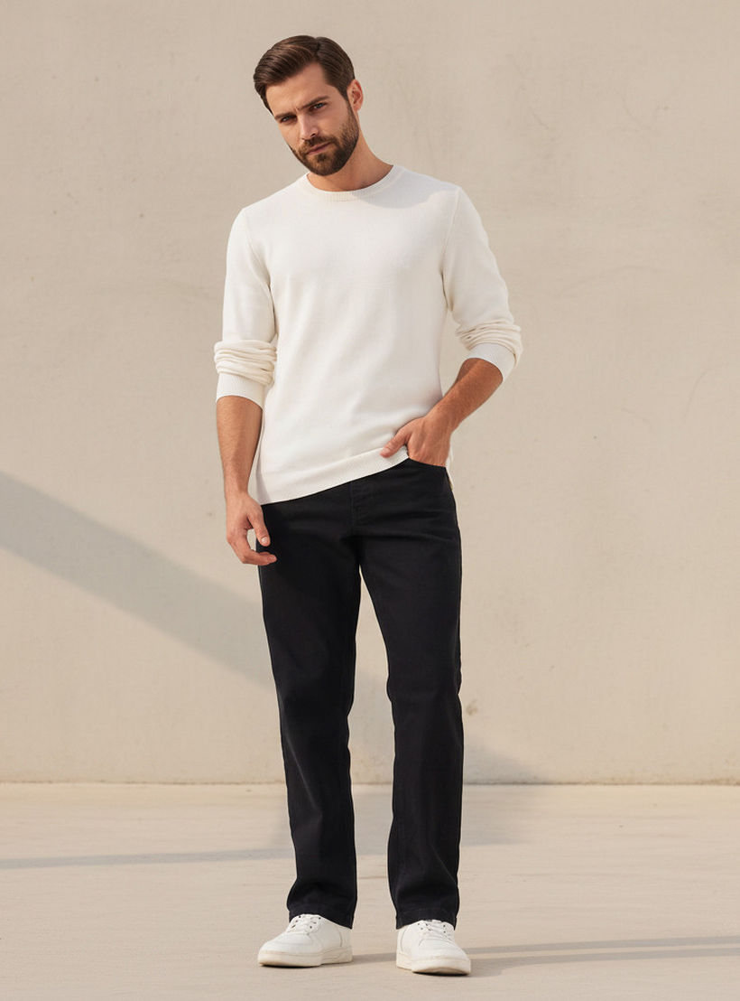 كنزة بارزة الملمس بياقة ضيقة للرجال-men-clothing-sweatersandpullovers-image-2