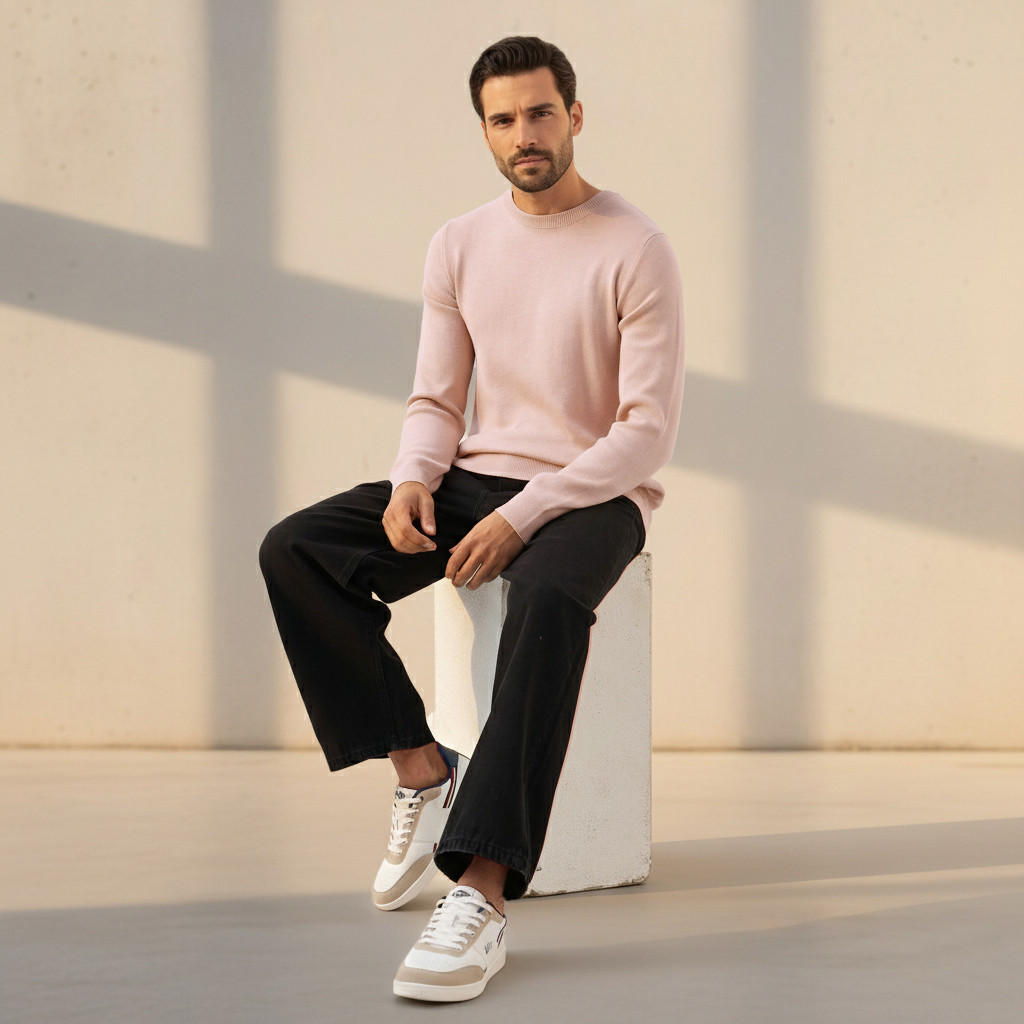 كنزة بارزة الملمس بياقة ضيقة للرجال-men-clothing-sweatersandpullovers-image-4