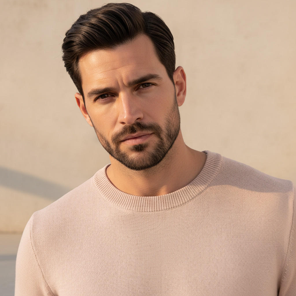 كنزة بارزة الملمس بياقة ضيقة للرجال-men-clothing-sweatersandpullovers-image-1