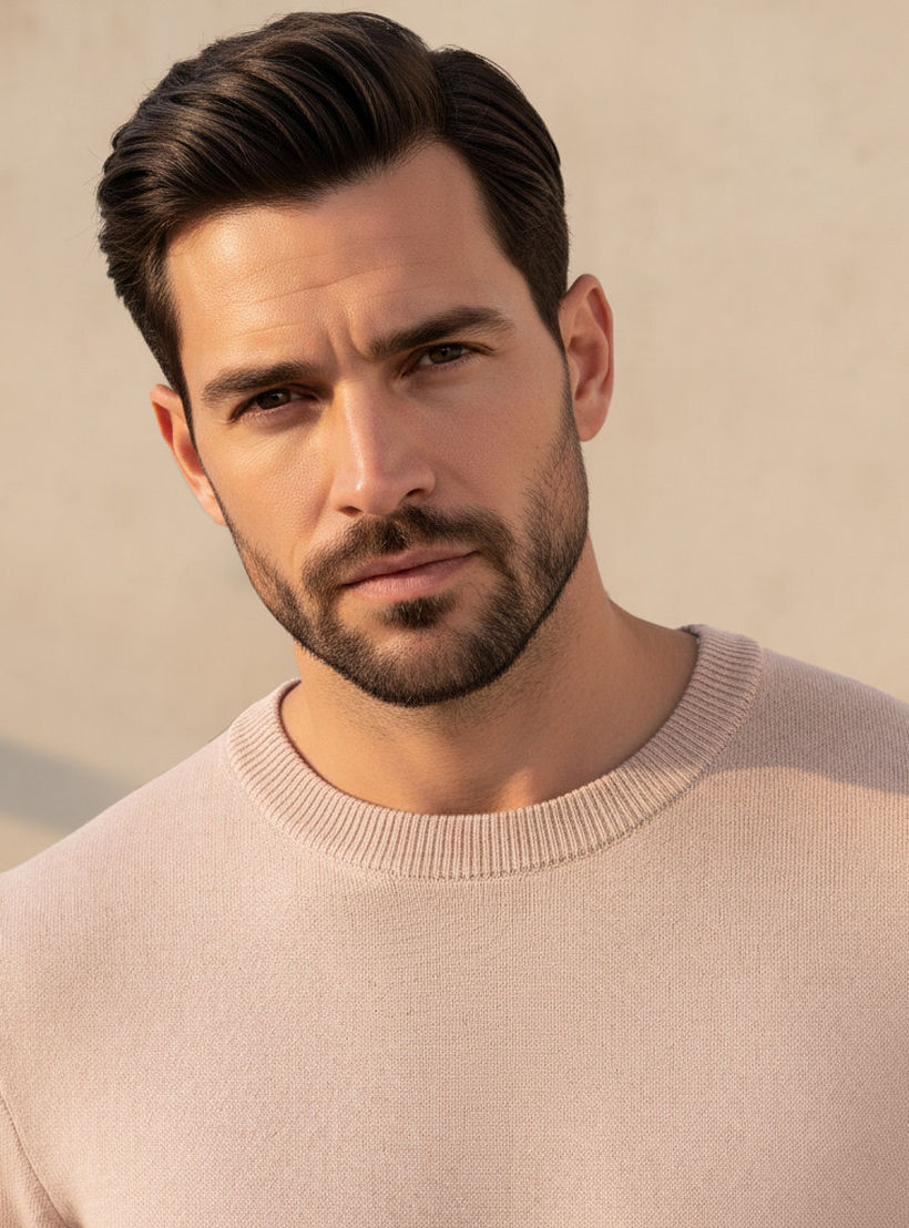 كنزة بارزة الملمس بياقة ضيقة للرجال-men-clothing-sweatersandpullovers-image-1