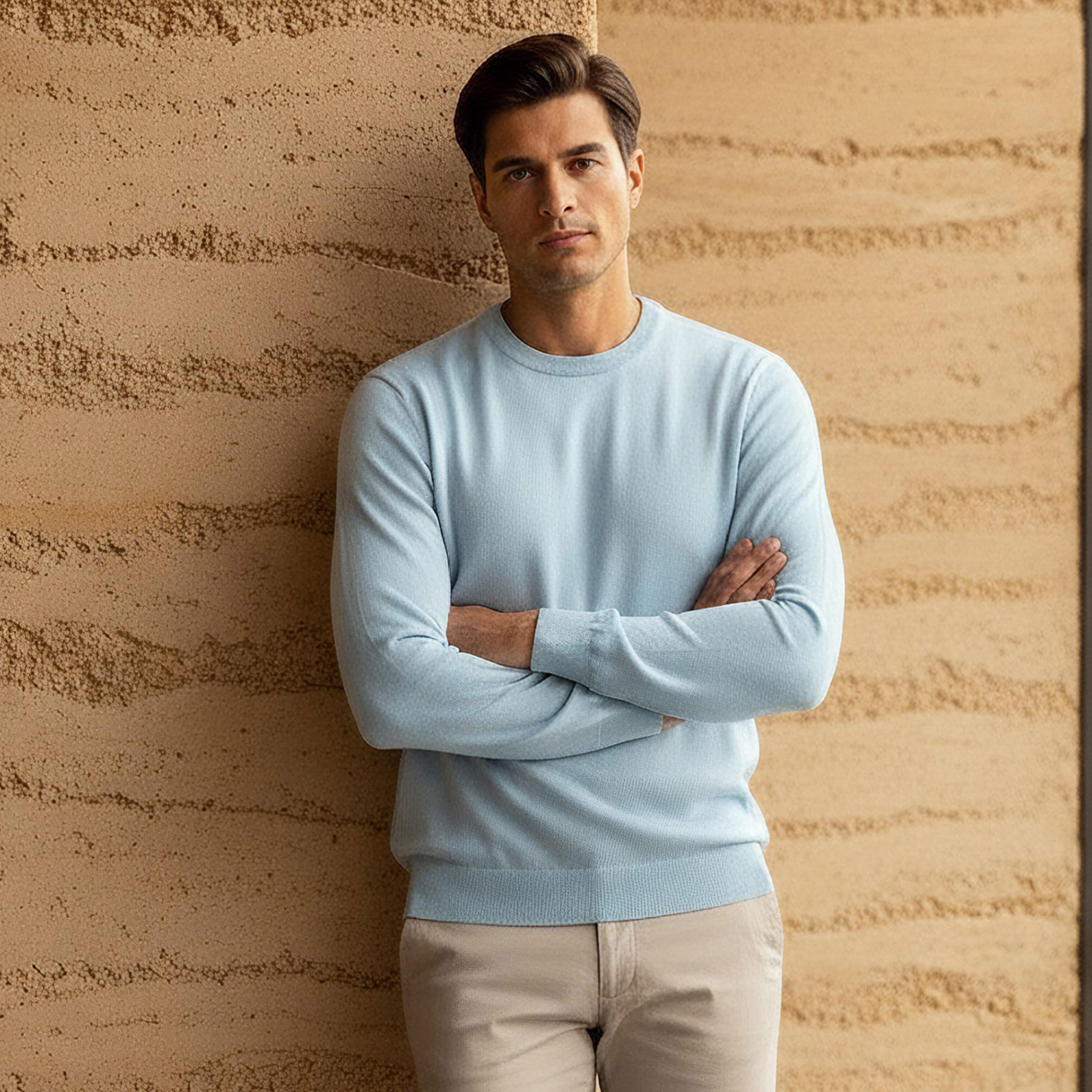 Men Crew Neck Textured Sweater-men-clothing-sweatersandpullovers-image-1