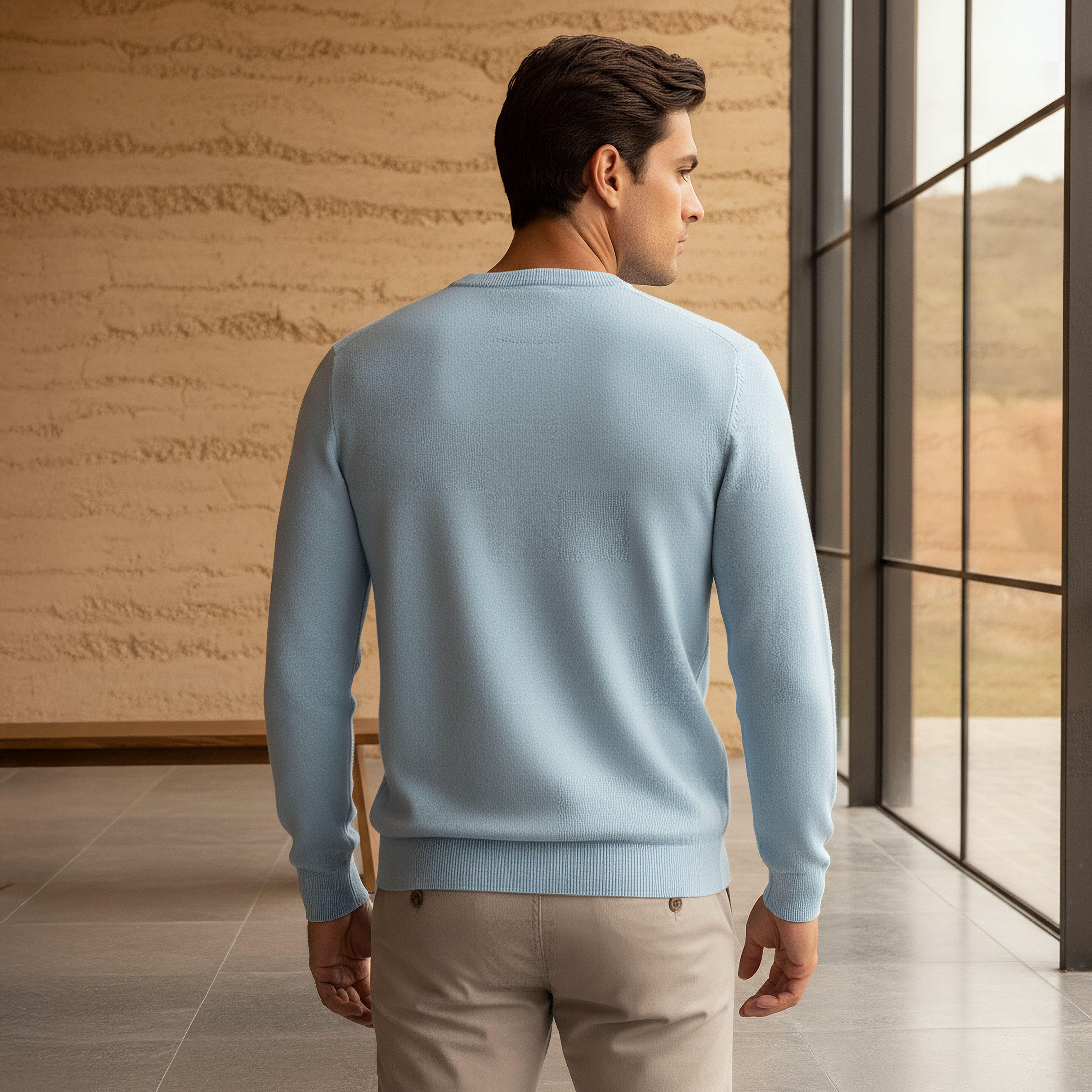 Men Crew Neck Textured Sweater-men-clothing-sweatersandpullovers-image-3