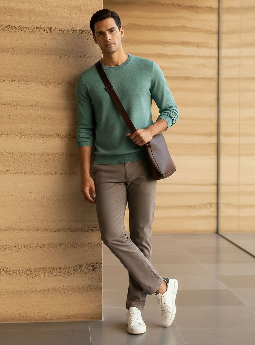 كنزة بارزة الملمس بياقة ضيقة للرجال-men-clothing-sweatersandpullovers-image-2