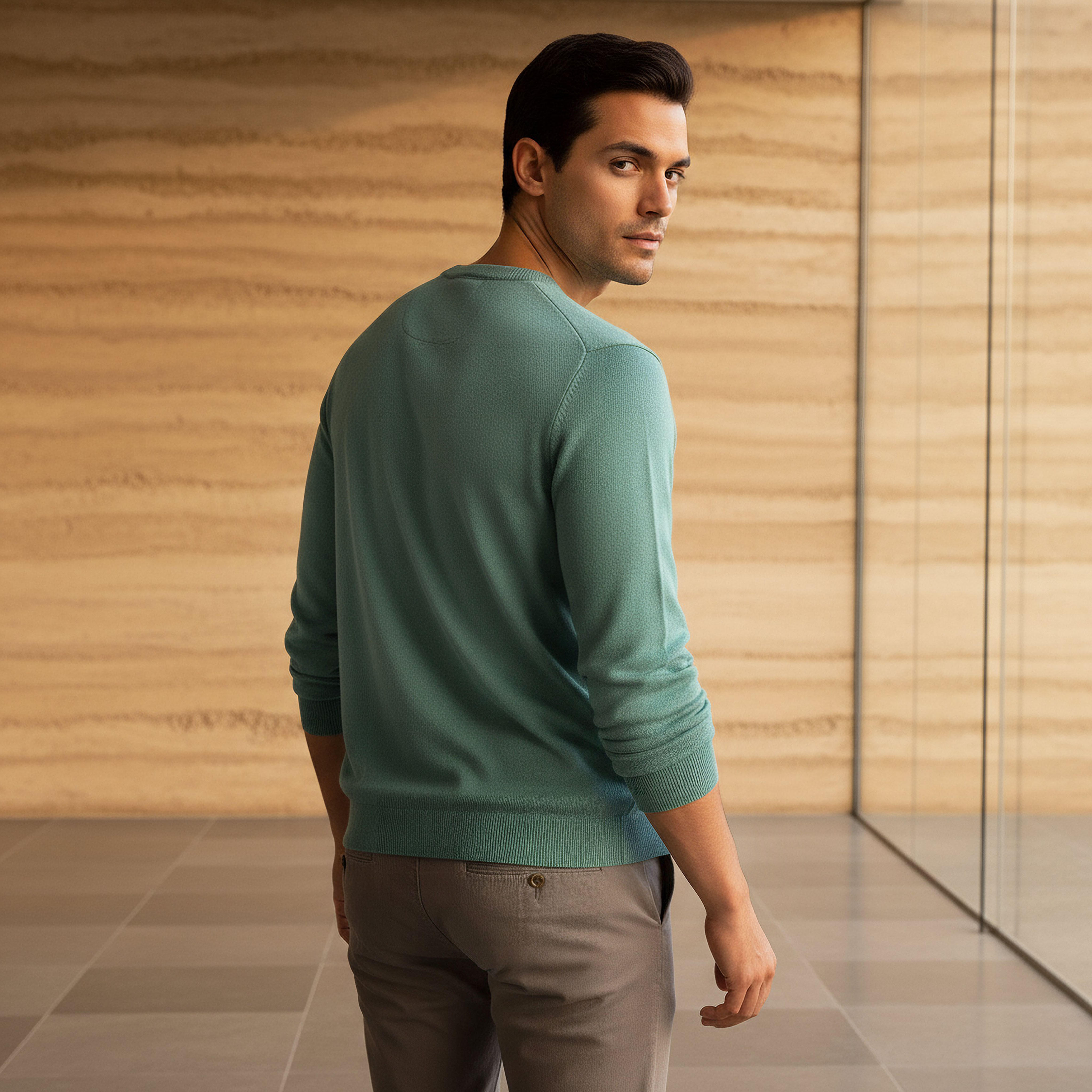 كنزة بارزة الملمس بياقة ضيقة للرجال-men-clothing-sweatersandpullovers-image-3