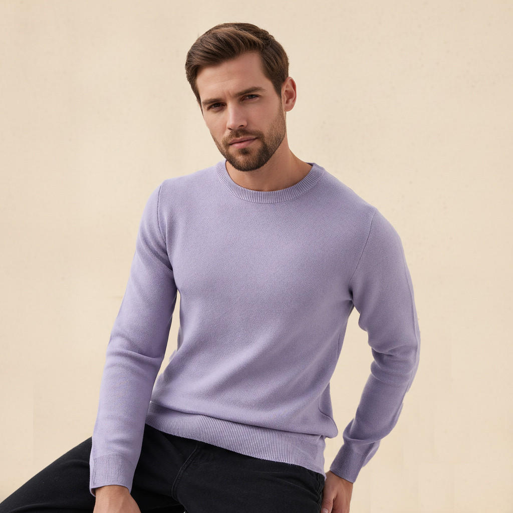 كنزة بارزة الملمس بياقة ضيقة للرجال-men-clothing-sweatersandpullovers-image-1