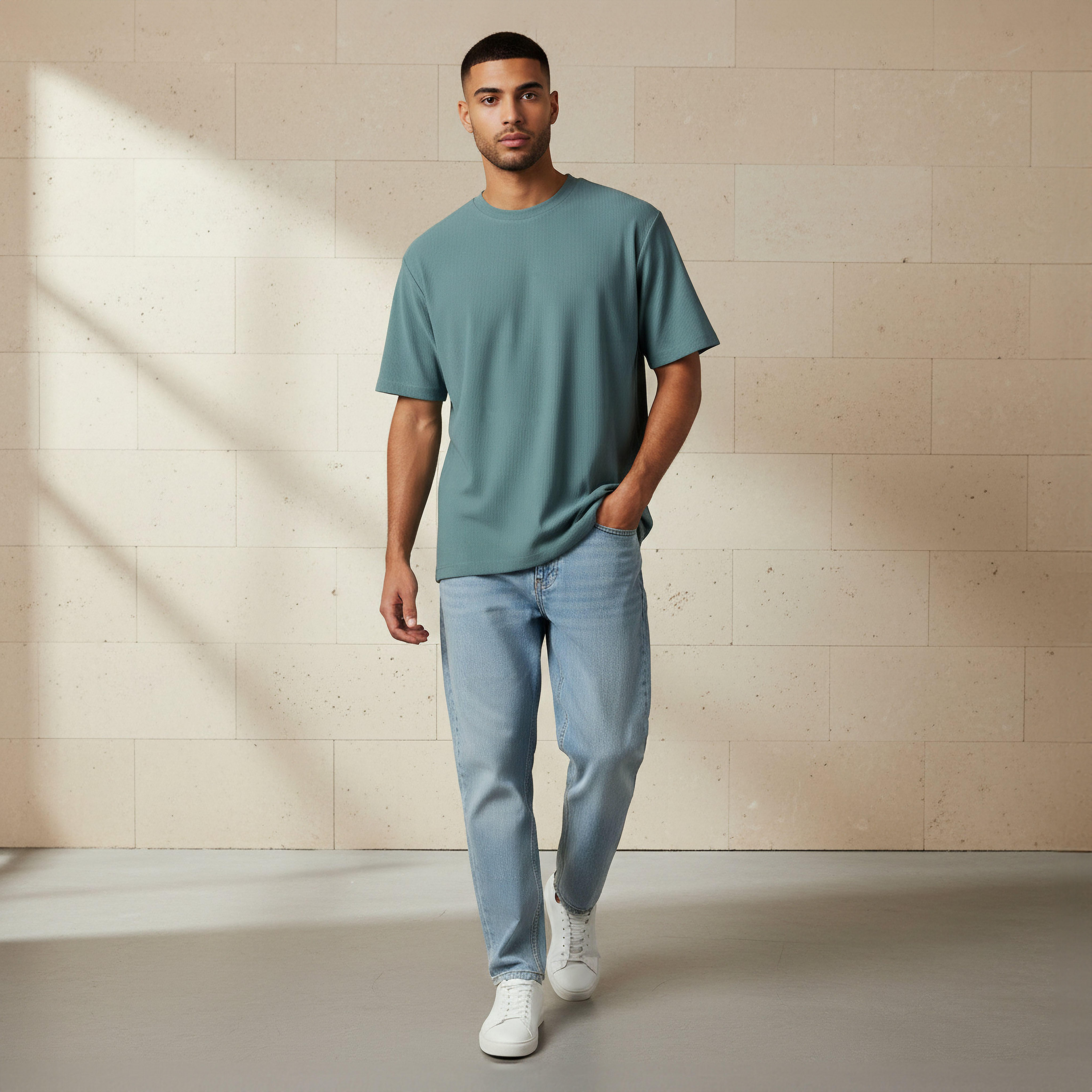 Men Regular Fit Crew Neck Short Sleeves T-shirt-men-clothing-tshirtsandpolos-tshirts-image-2