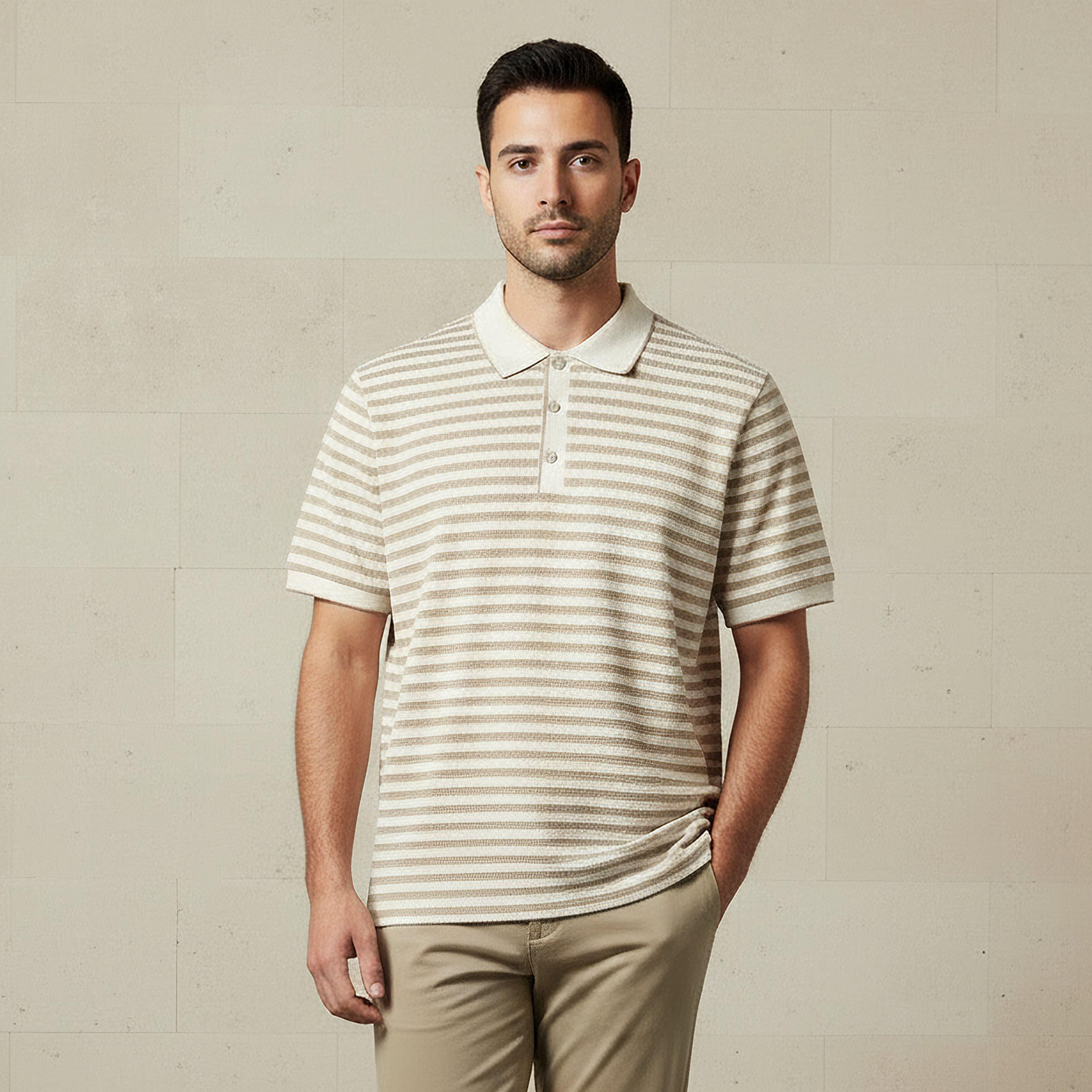 Men Short Sleeves Striped Polo T-shirt-men-clothing-tshirtsandpolos-polos-image-1