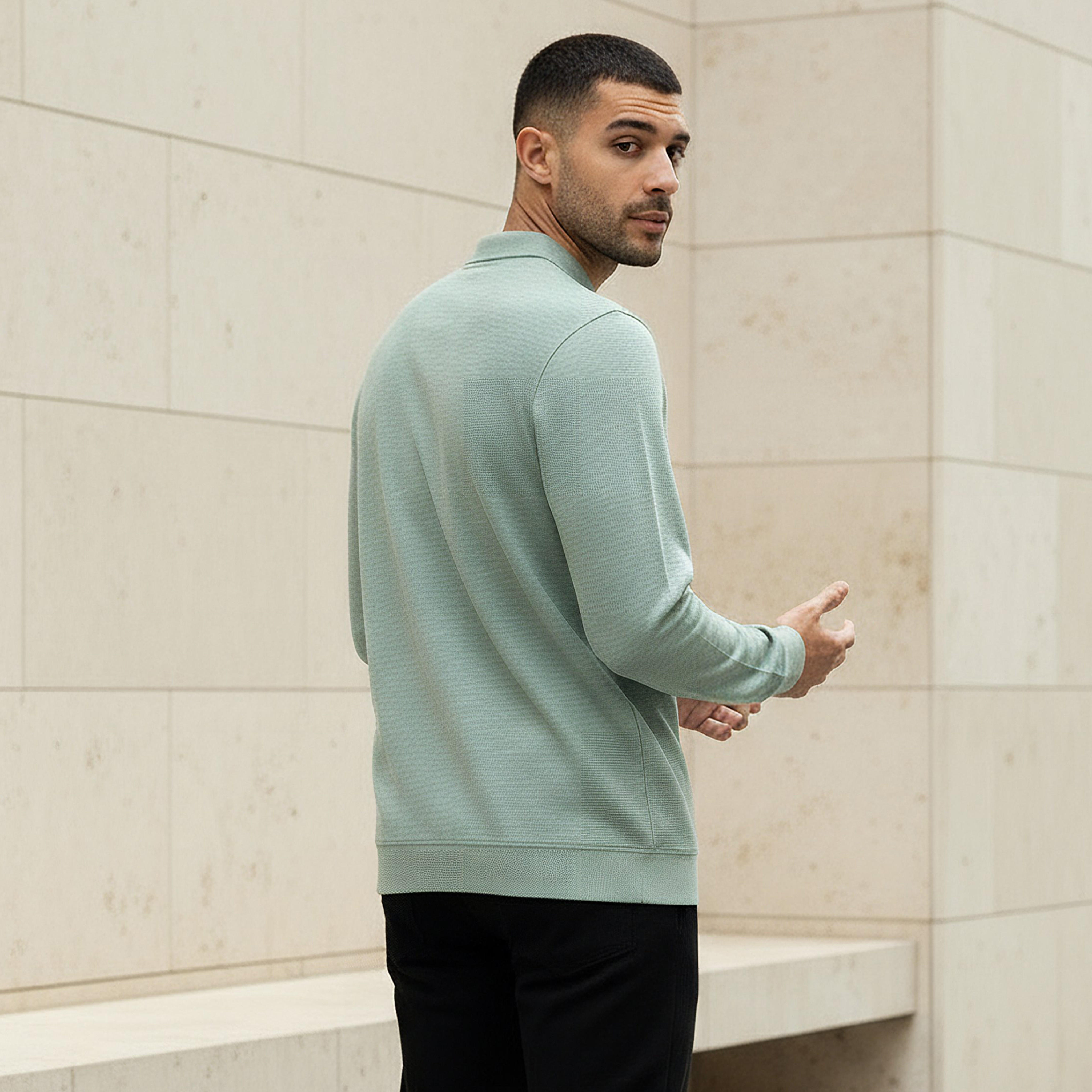 Men Long Sleeves Textured Polo T-shirt-men-clothing-tshirtsandpolos-polos-image-3