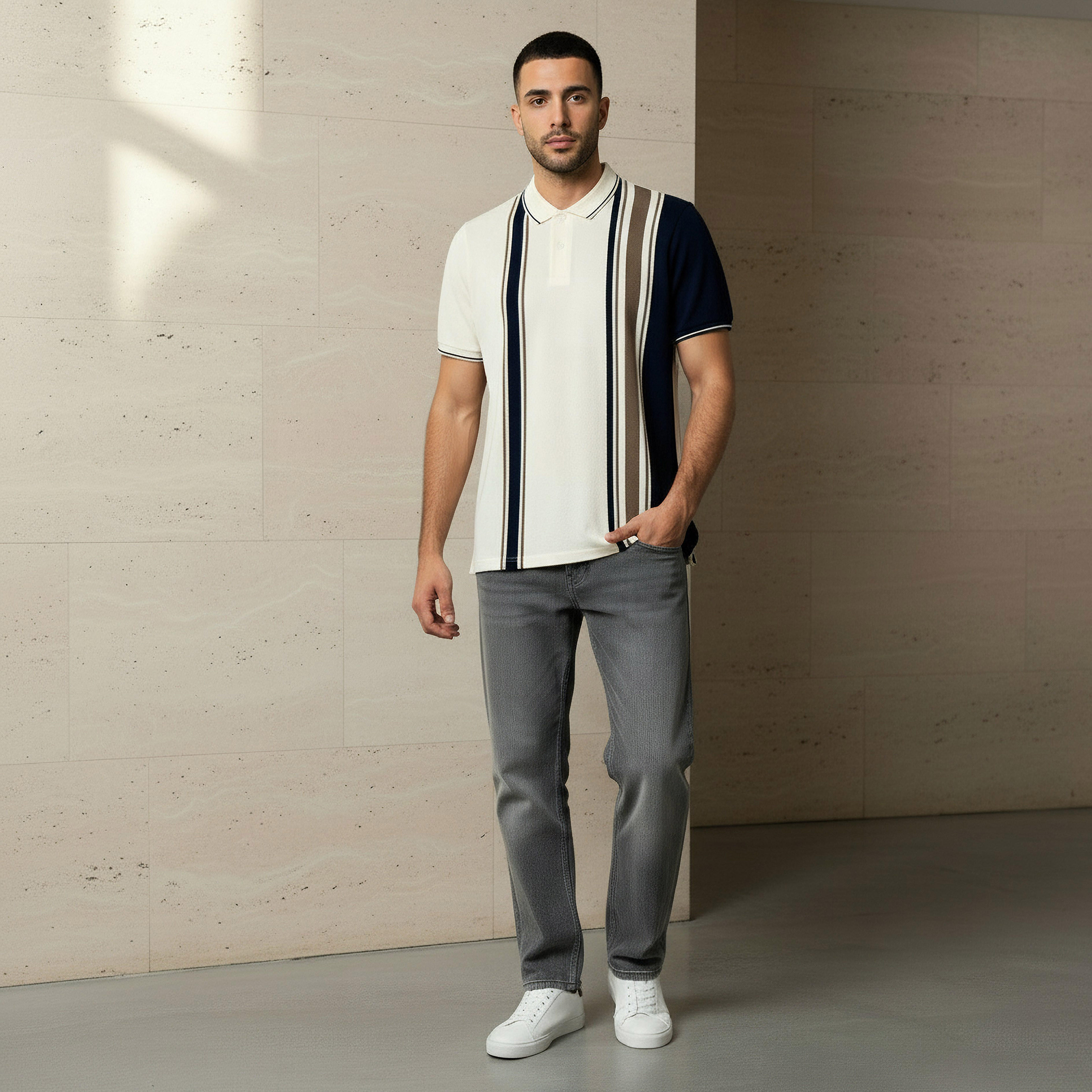 Men Short Sleeves Striped Polo T-shirt-men-clothing-tshirtsandpolos-polos-image-2