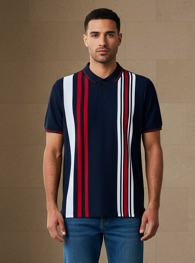 Men Short Sleeves Striped Polo T-shirt-men-clothing-tshirtsandpolos-polos-image-1