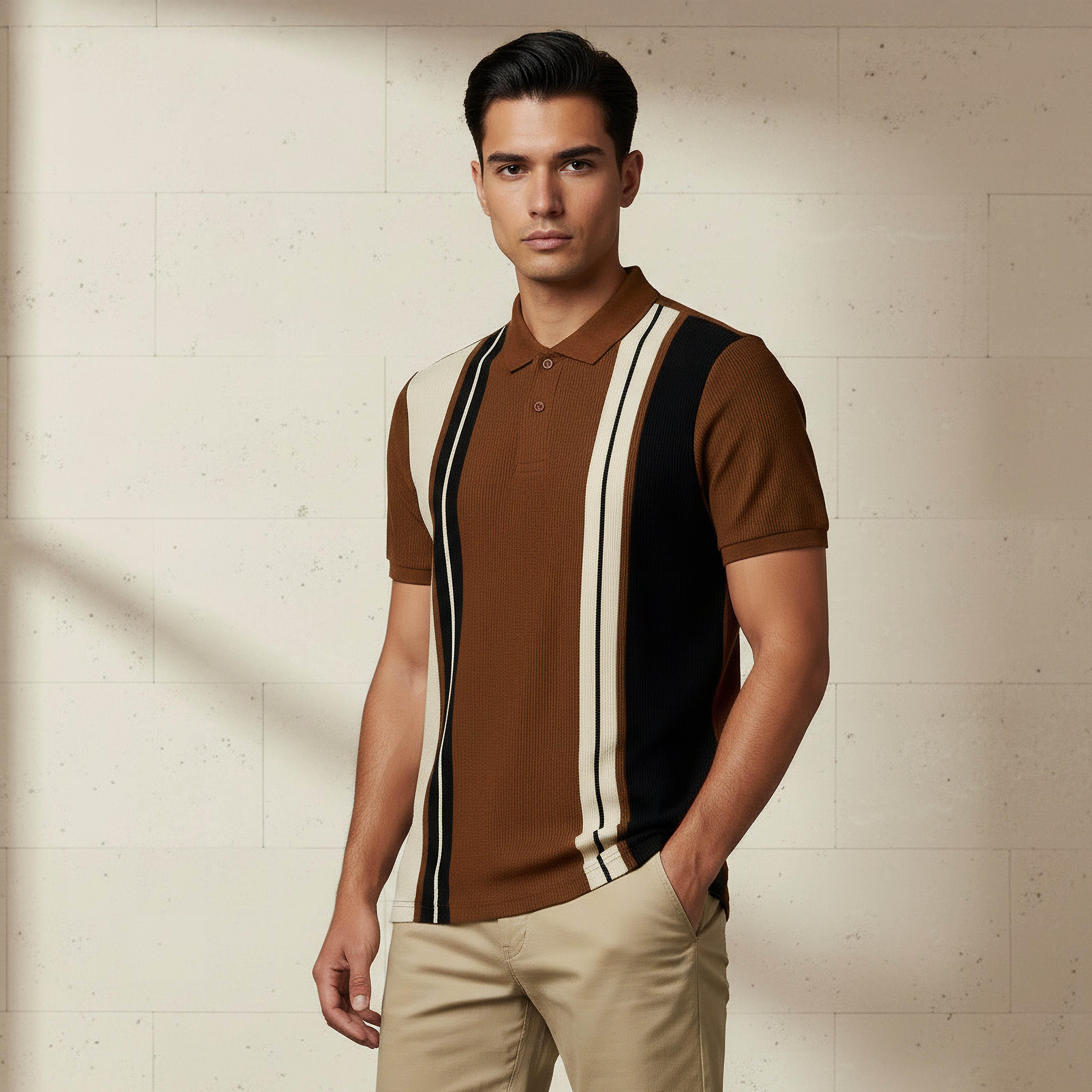 تيشيرت بولو رجالي مخطط بأكمام قصيرة-men-clothing-tshirtsandpolos-polos-image-5