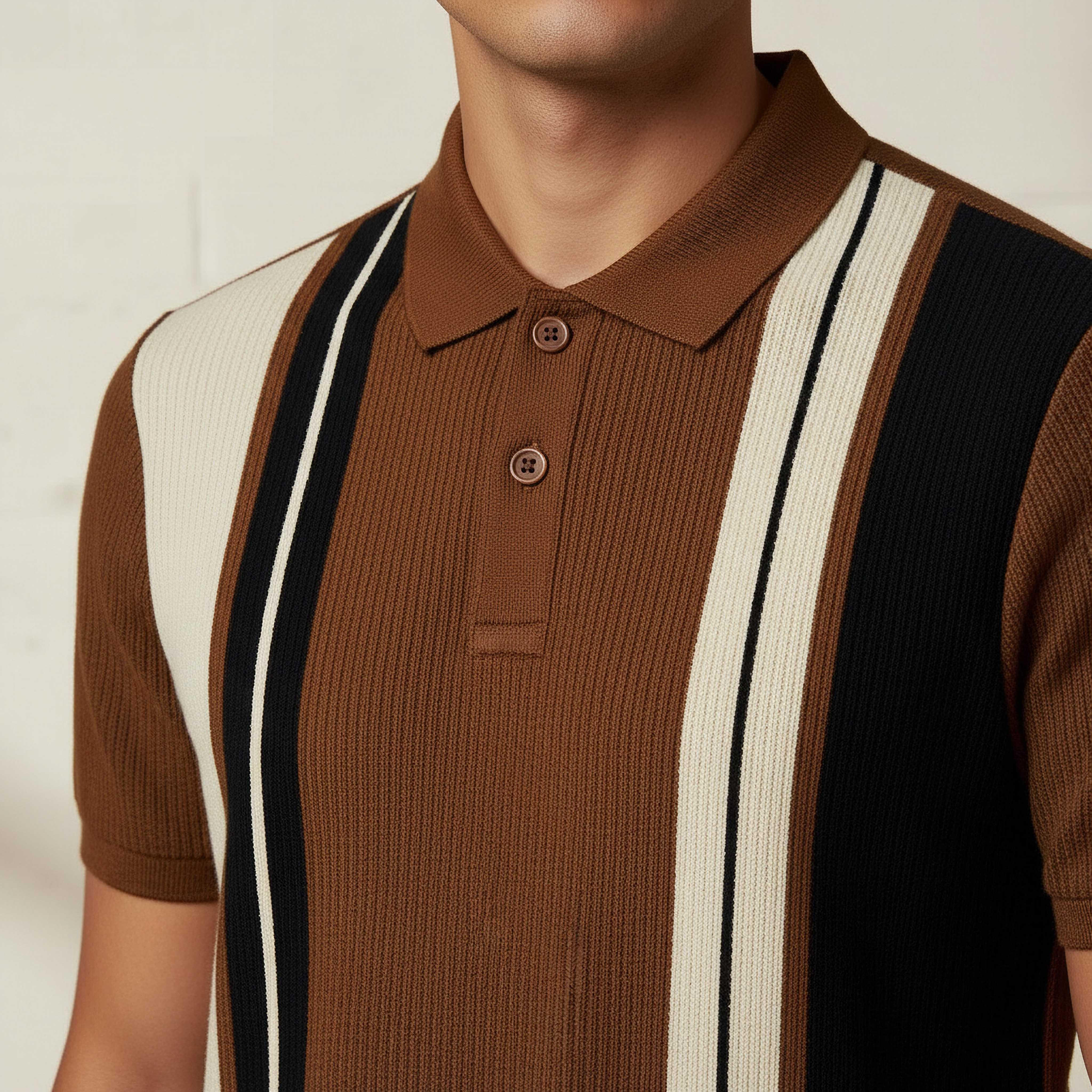 تيشيرت بولو رجالي مخطط بأكمام قصيرة-men-clothing-tshirtsandpolos-polos-image-2