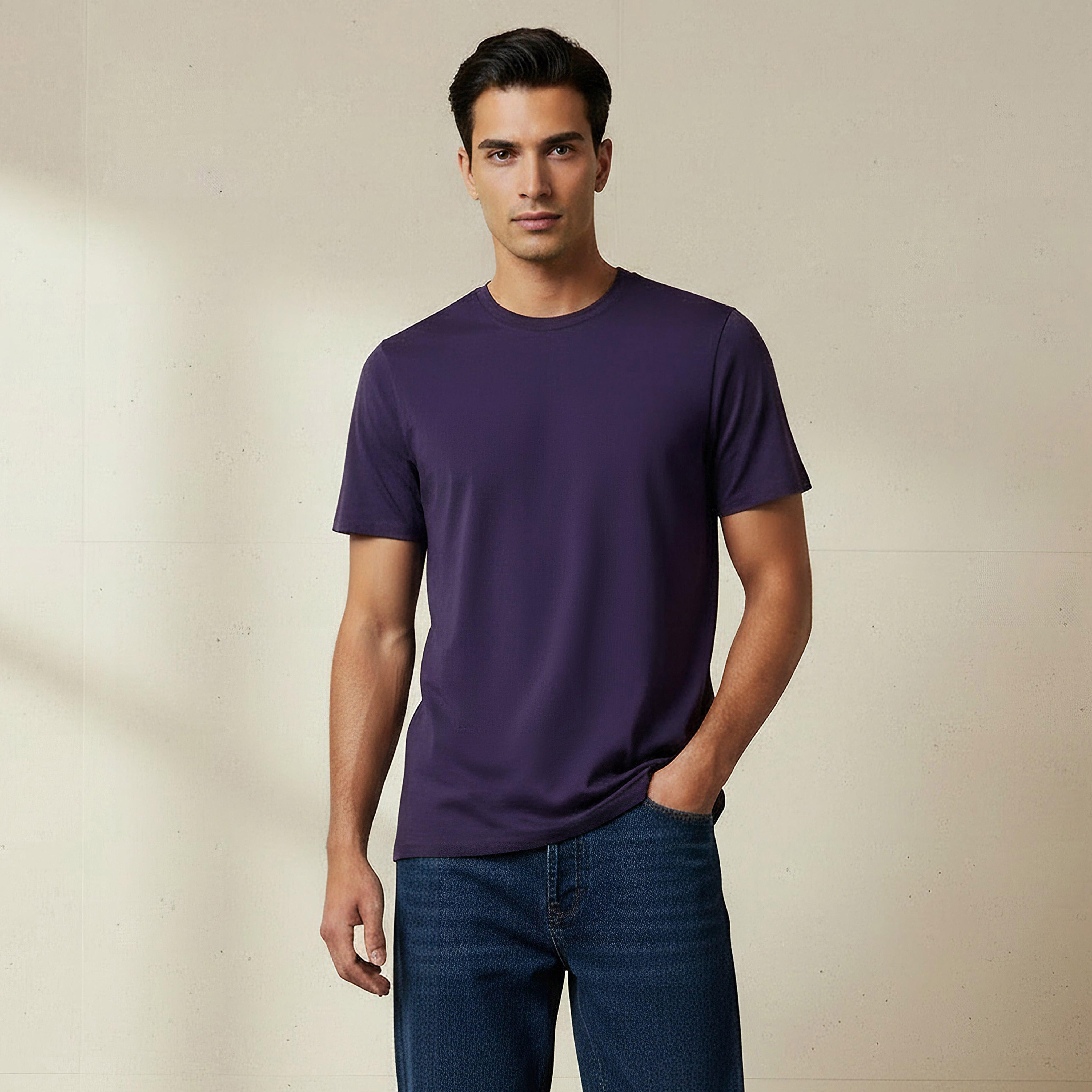 Men Regular Fit Crew Neck Short Sleeves T-shirt-men-clothing-tshirtsandpolos-tshirts-image-1