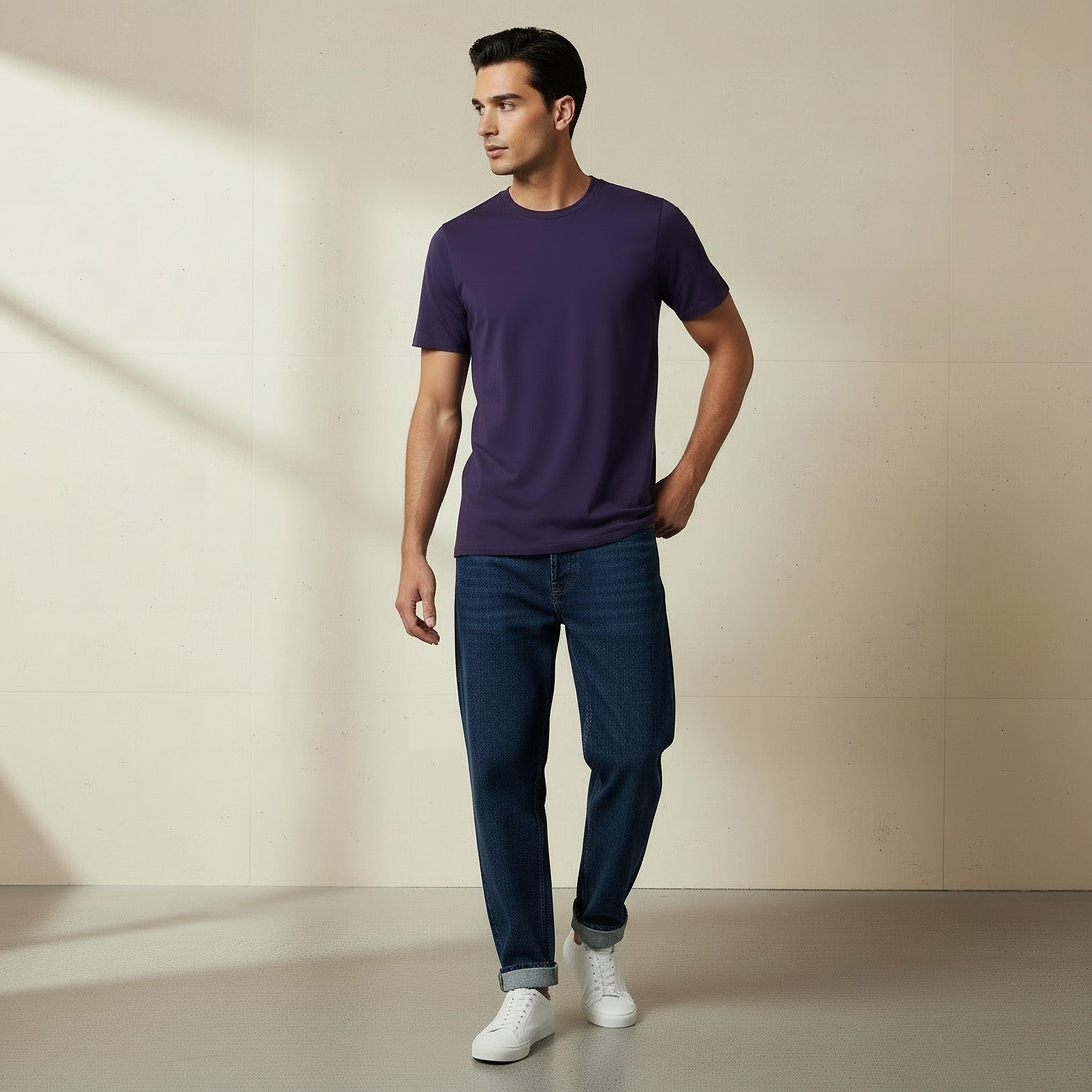 Men Regular Fit Crew Neck Short Sleeves T-shirt-men-clothing-tshirtsandpolos-tshirts-image-2