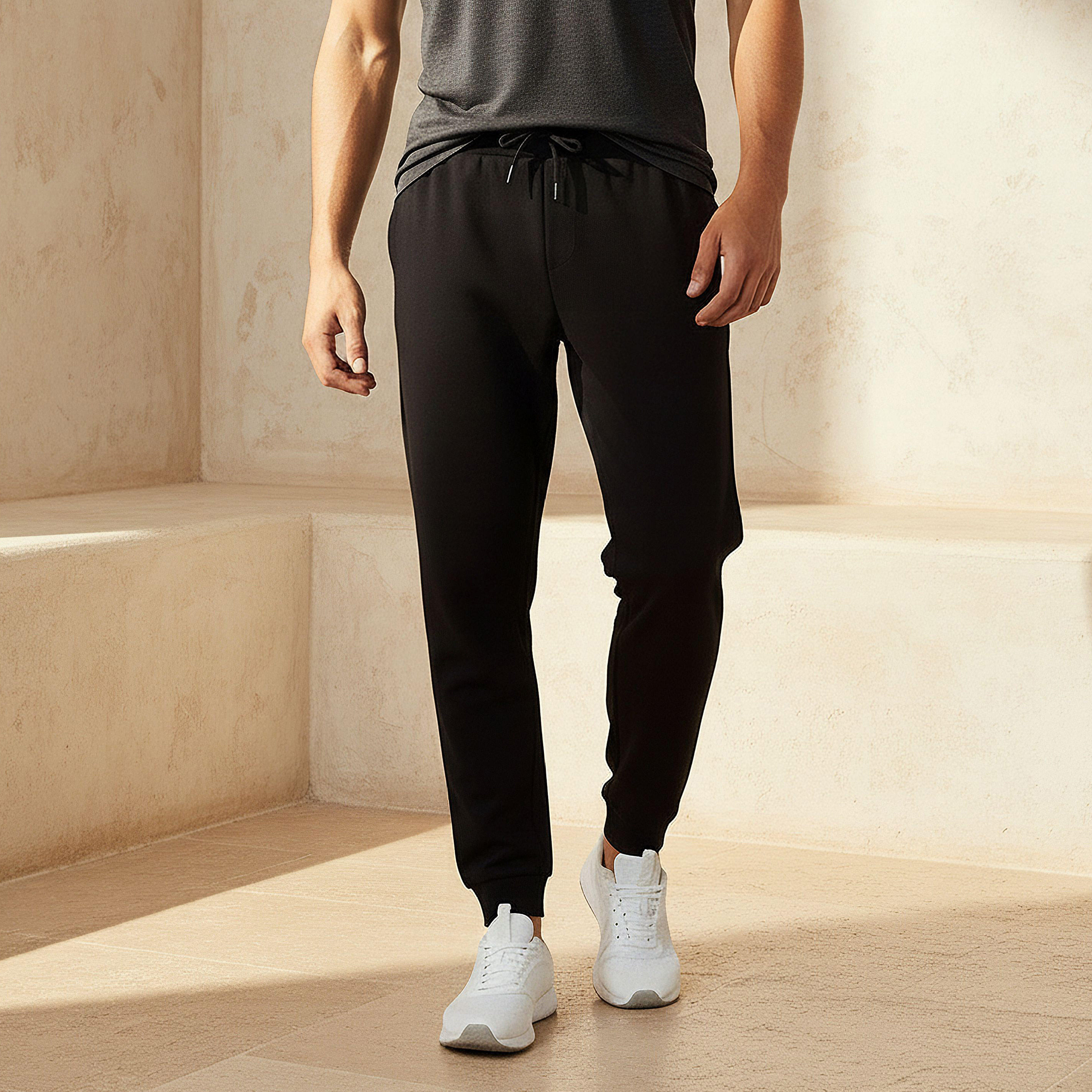 Men Regular Fit Joggers with Pockets-men-clothing-bottoms-joggers-image-1