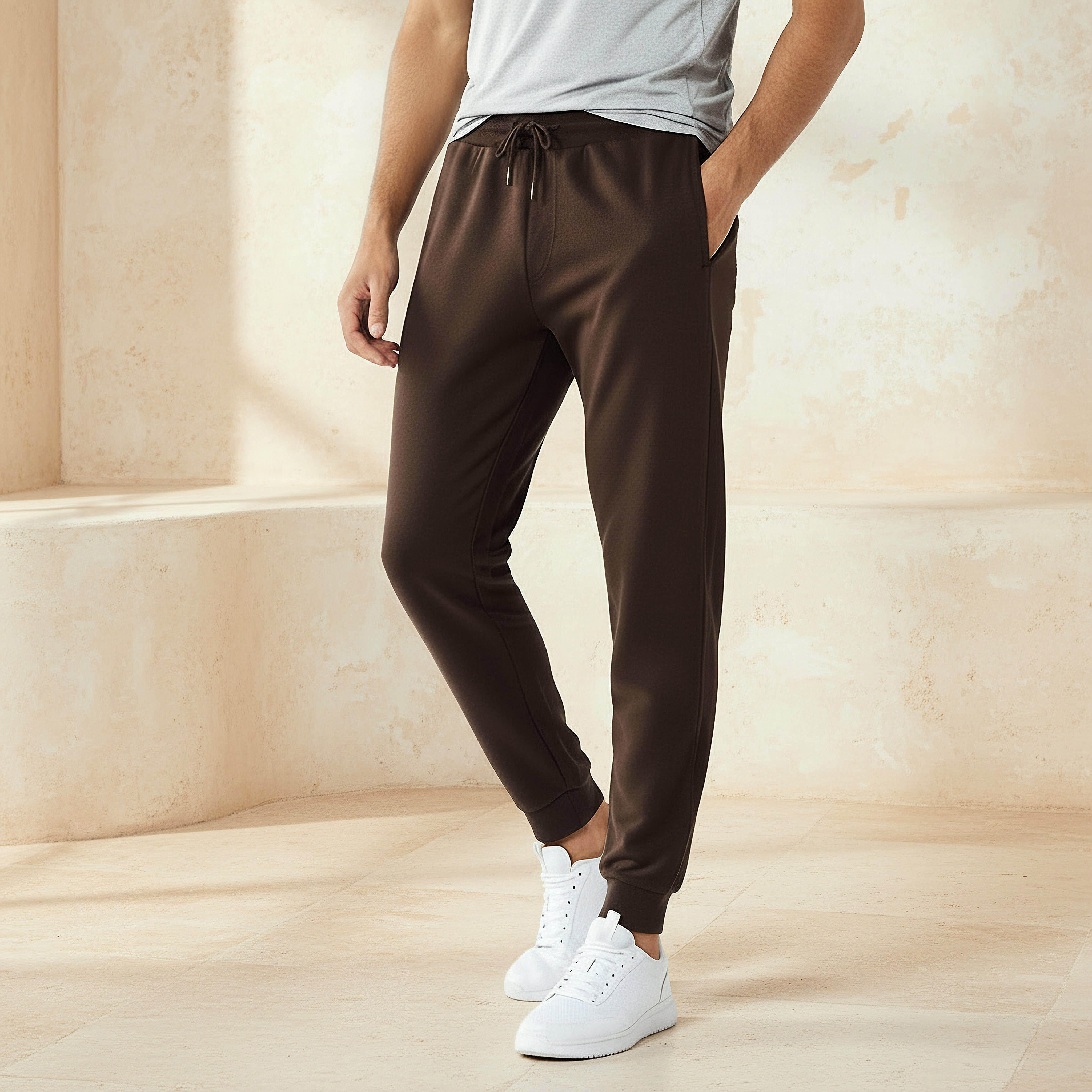 Men Regular Fit Joggers with Pockets-men-clothing-bottoms-joggers-image-1