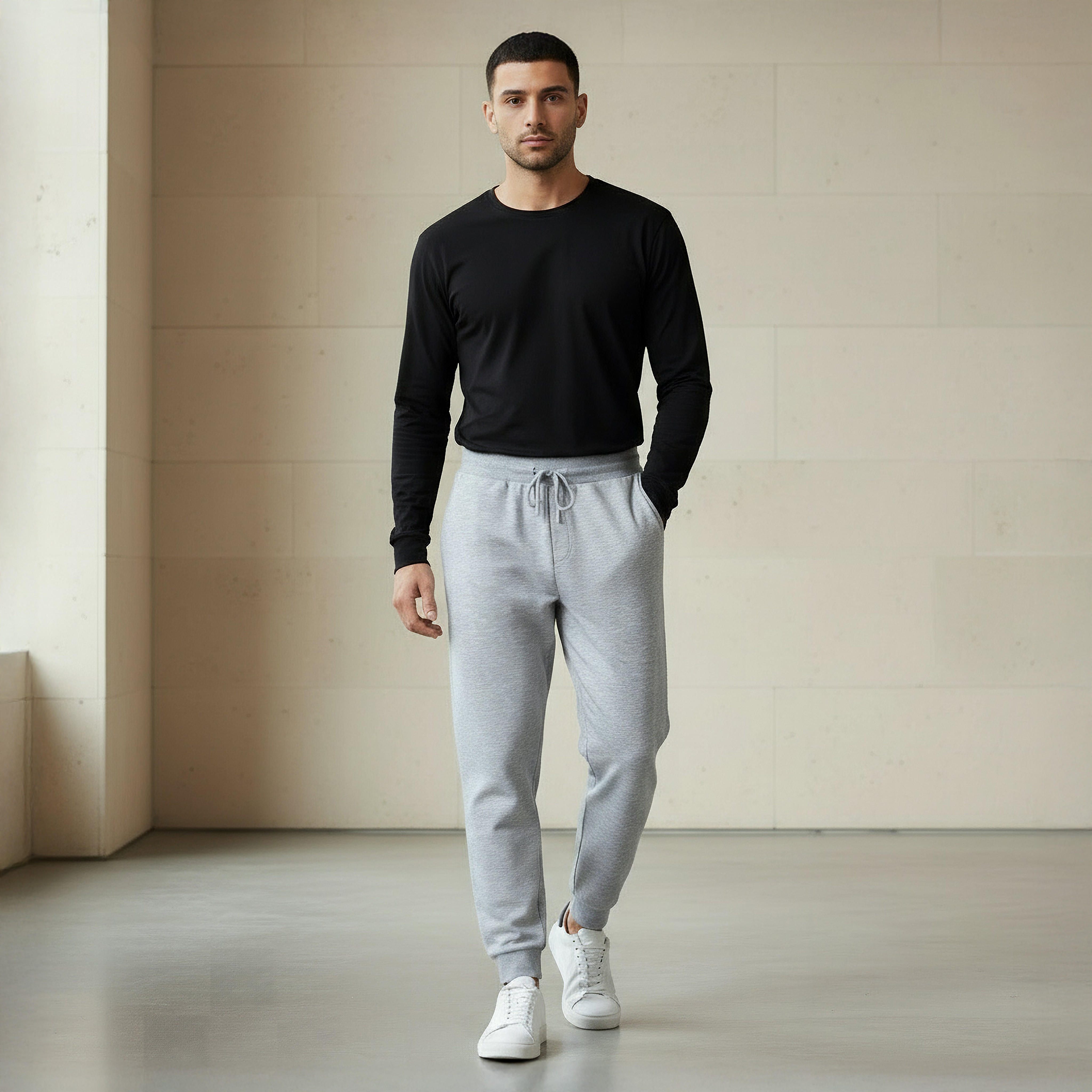 Men Regular Fit Joggers with Pockets-men-clothing-bottoms-joggers-image-2