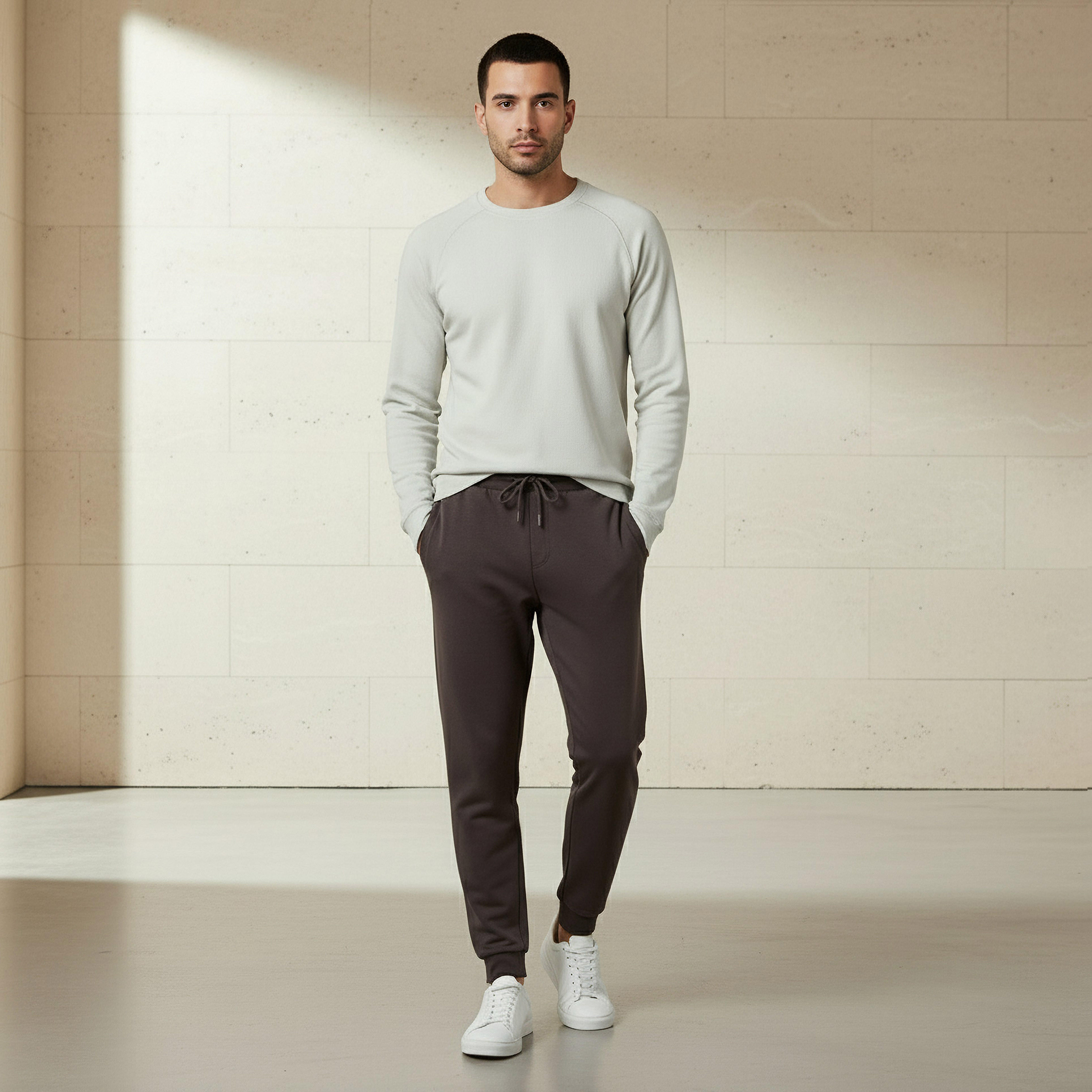 Men Regular Fit Joggers with Pockets-men-clothing-bottoms-joggers-image-2