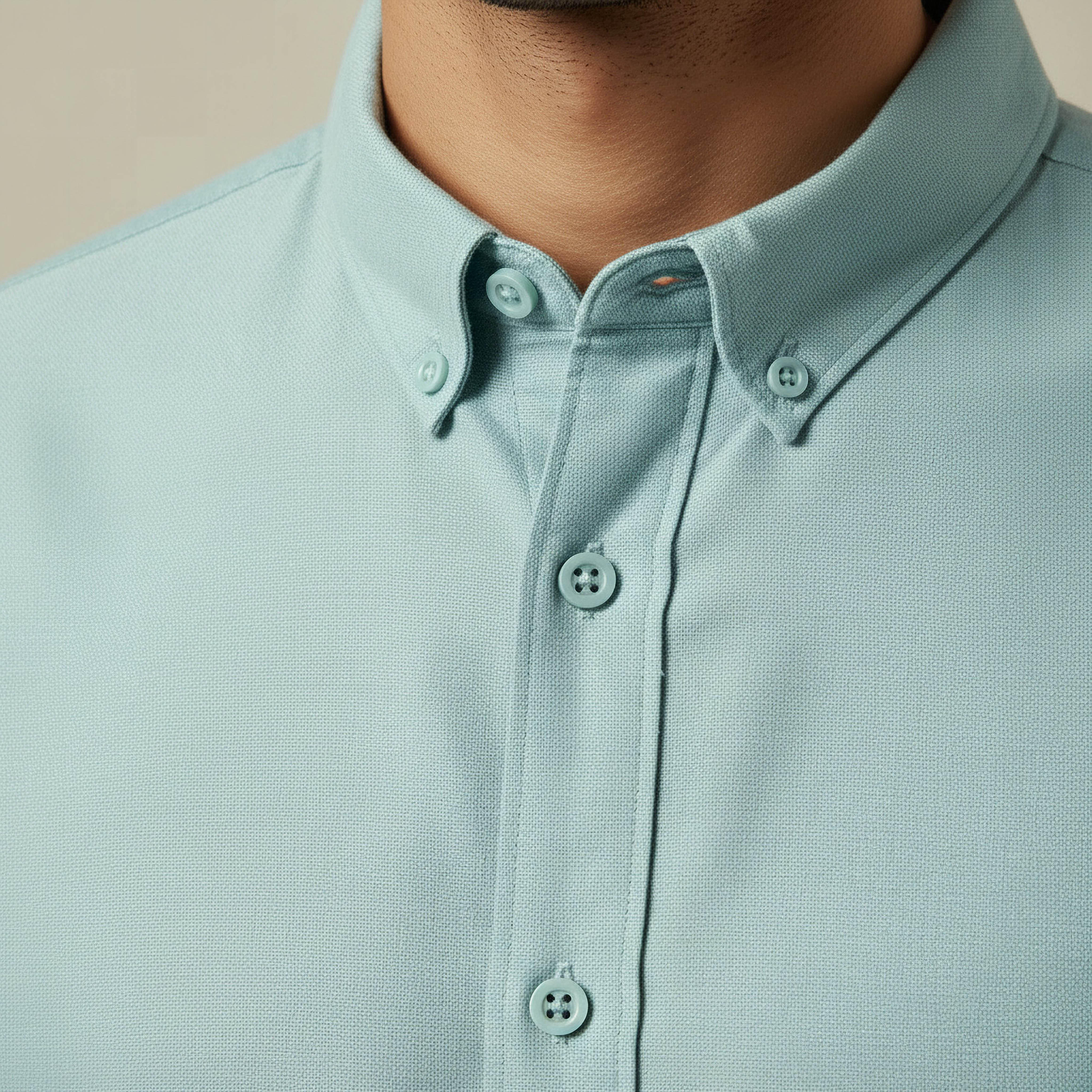 قميص أكسفورد بقصة عادية وياقة وأكمام طويلة وملمس بارز للرجال-men-clothing-shirts-image-4