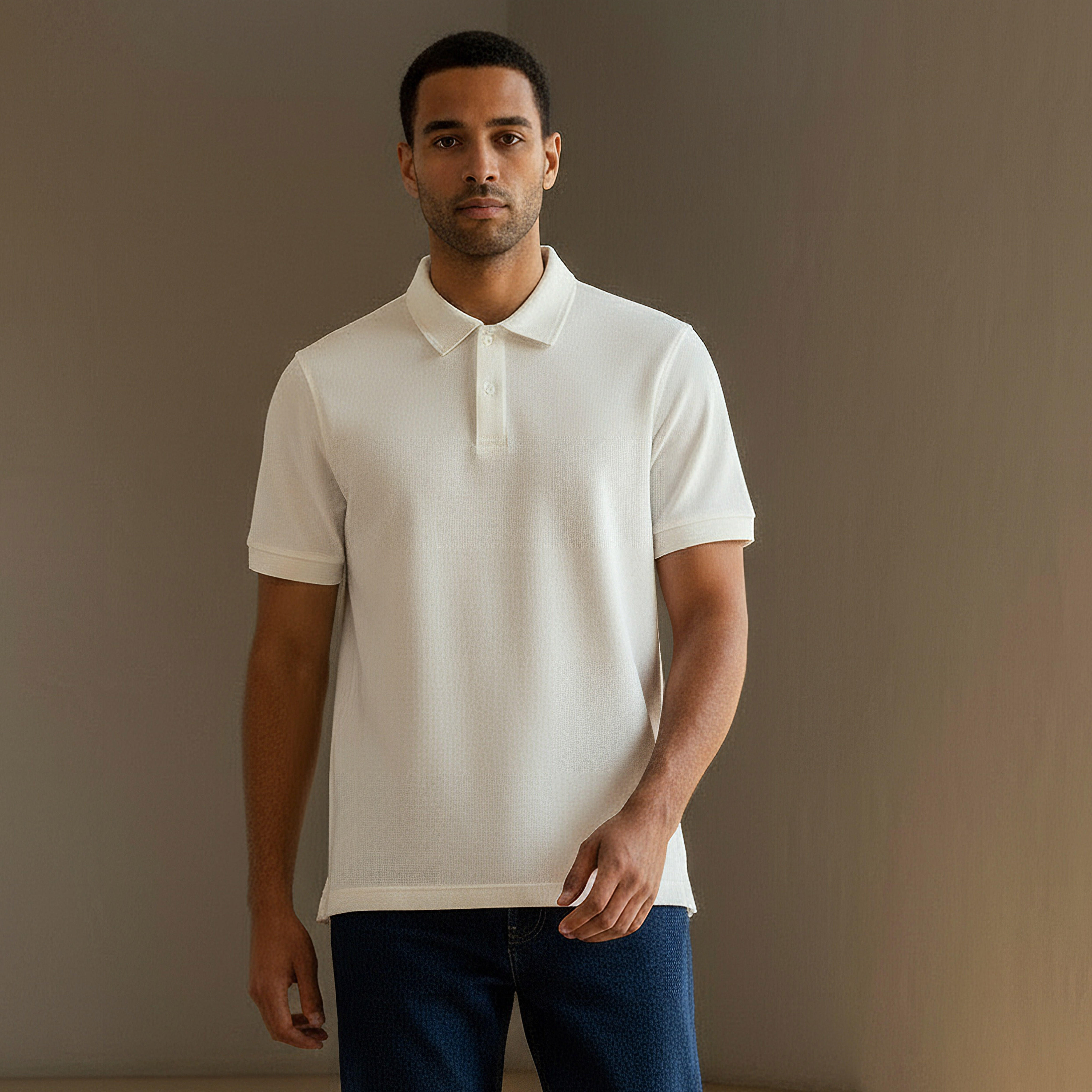 Men Short Sleeve Textured Polo T-shirt-men-clothing-tshirtsandpolos-polos-image-1