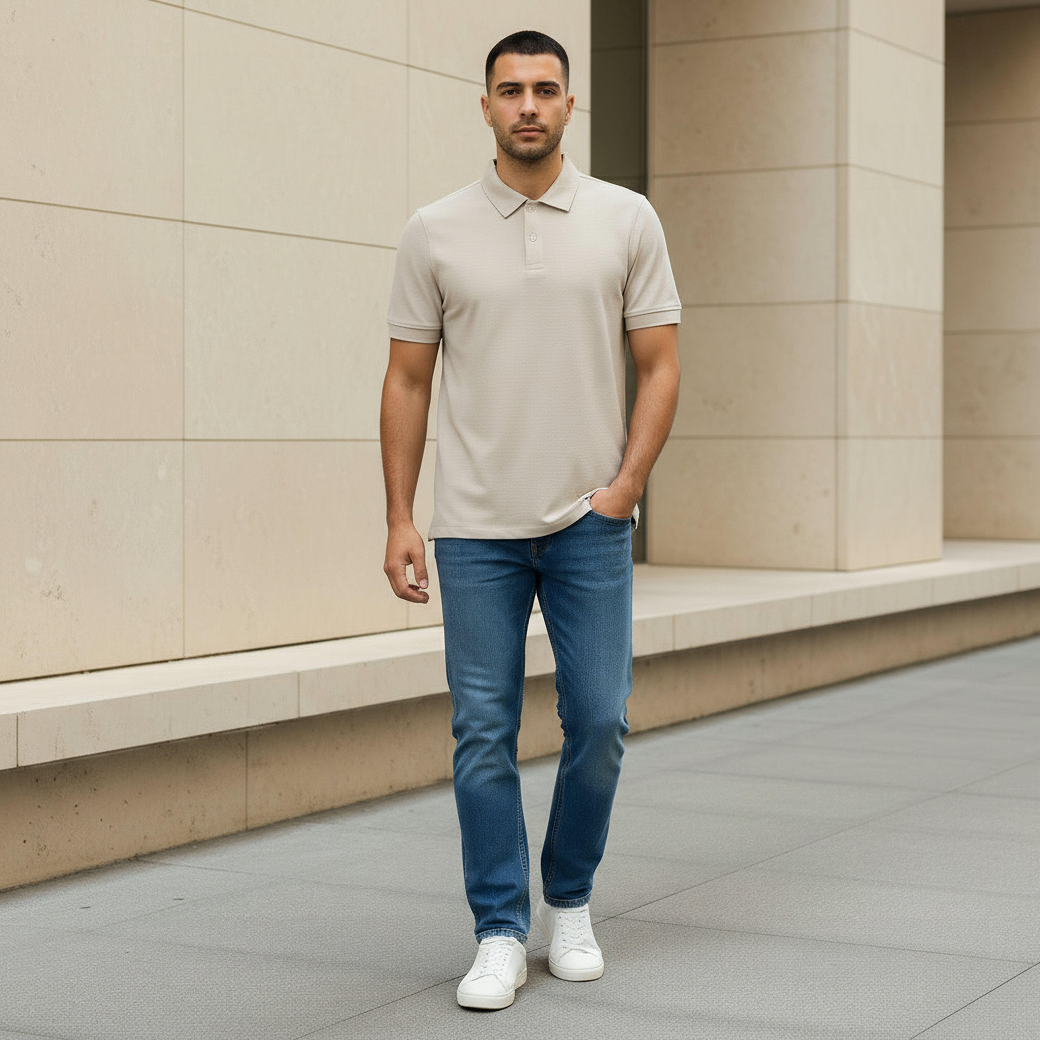Men Short Sleeves Textured Polo T-shirt-men-clothing-tshirtsandpolos-polos-image-2