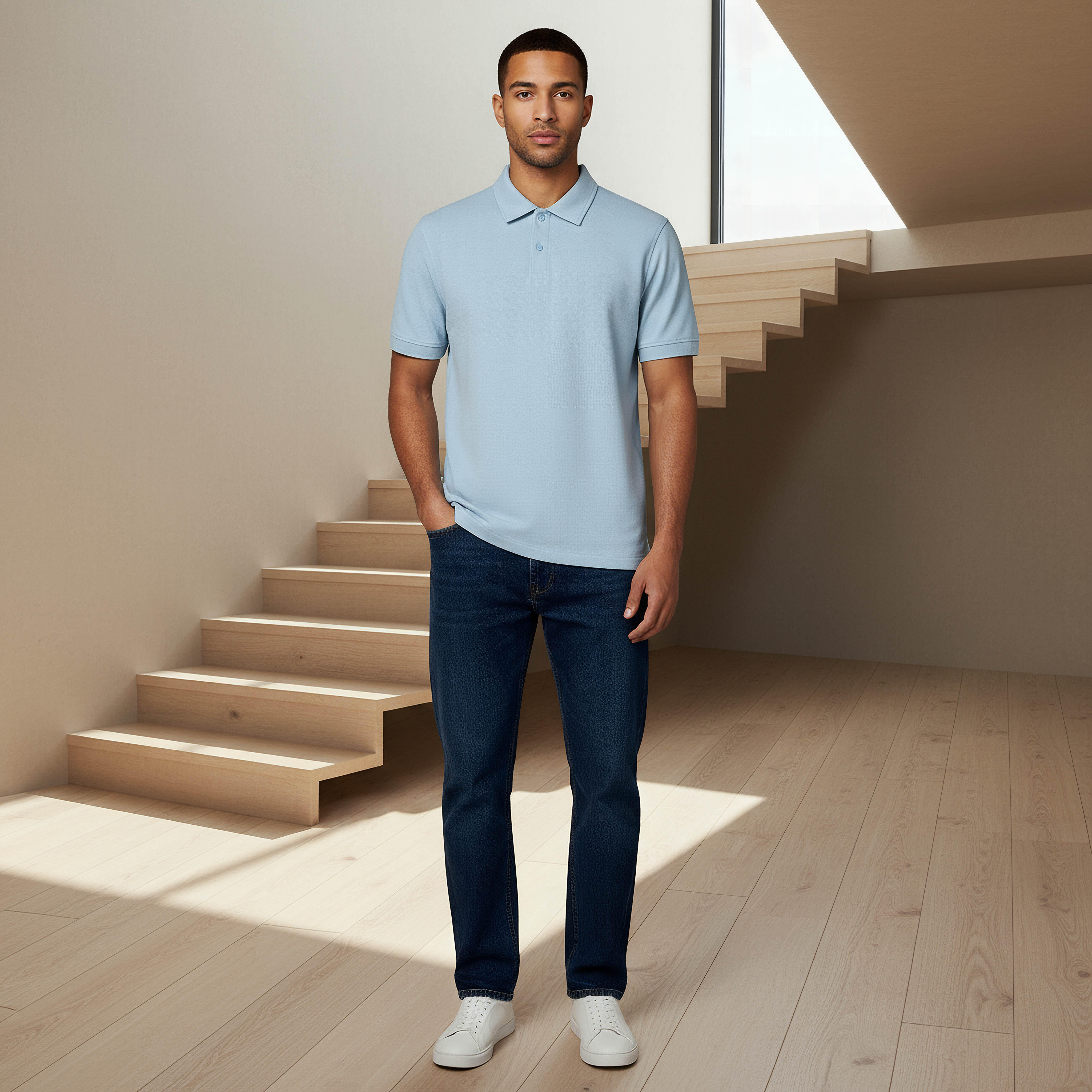 Men Short Sleeve Textured Polo T-shirt-men-clothing-tshirtsandpolos-polos-image-2