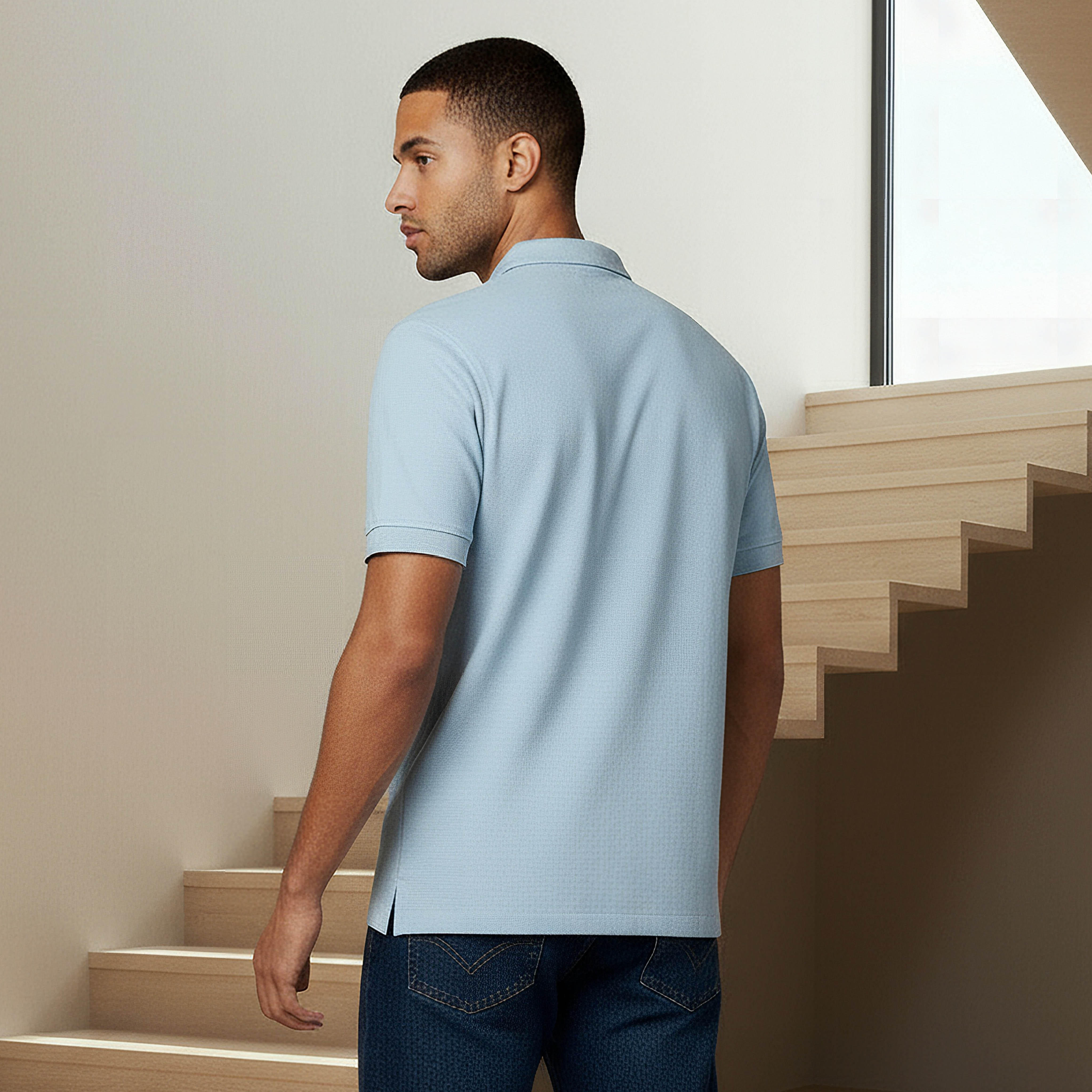 Men Short Sleeve Textured Polo T-shirt-men-clothing-tshirtsandpolos-polos-image-3