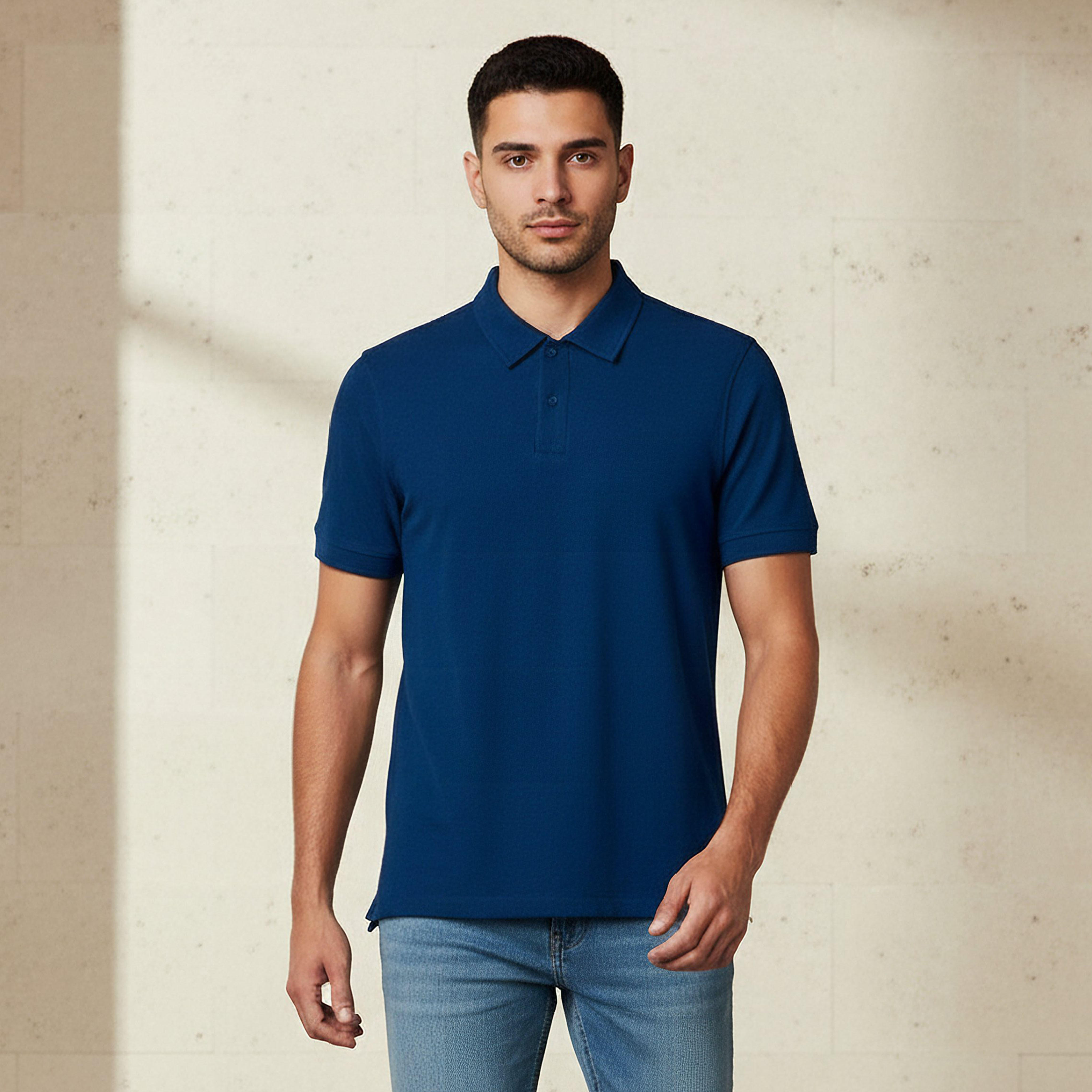 Men Short Sleeves Textured Polo T-shirt-men-clothing-tshirtsandpolos-polos-image-1